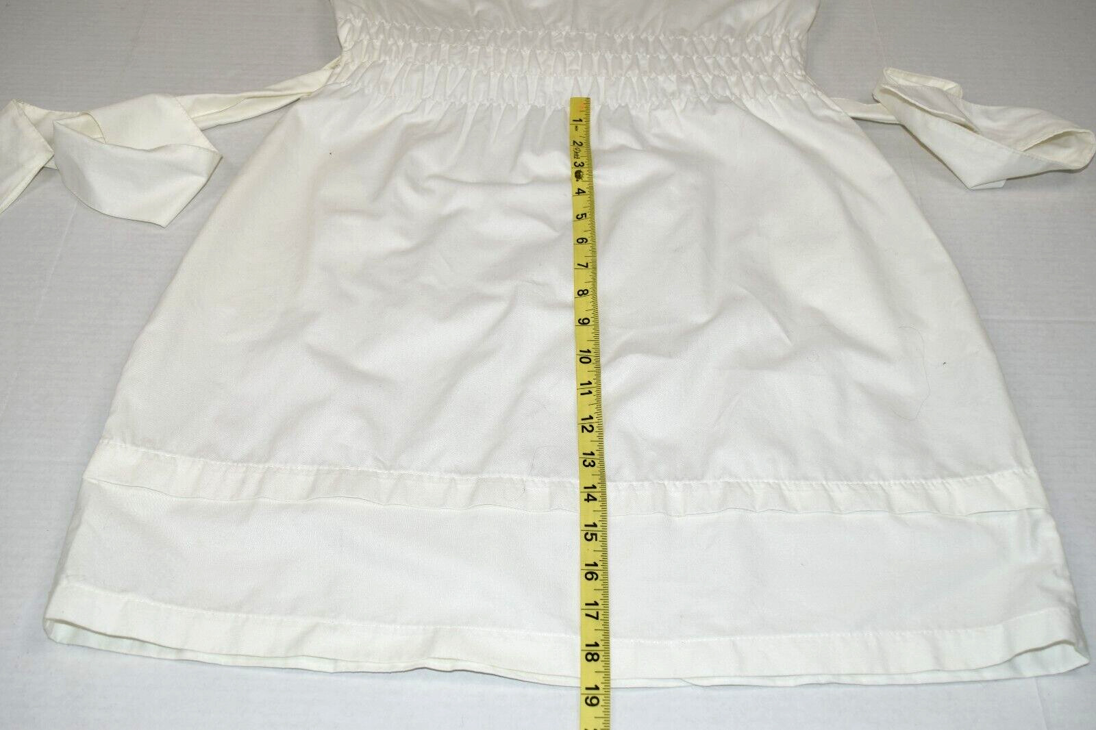 Vintage Dress Size S 70s White Blue Yellow Floral Neck Trim Belt Tie
