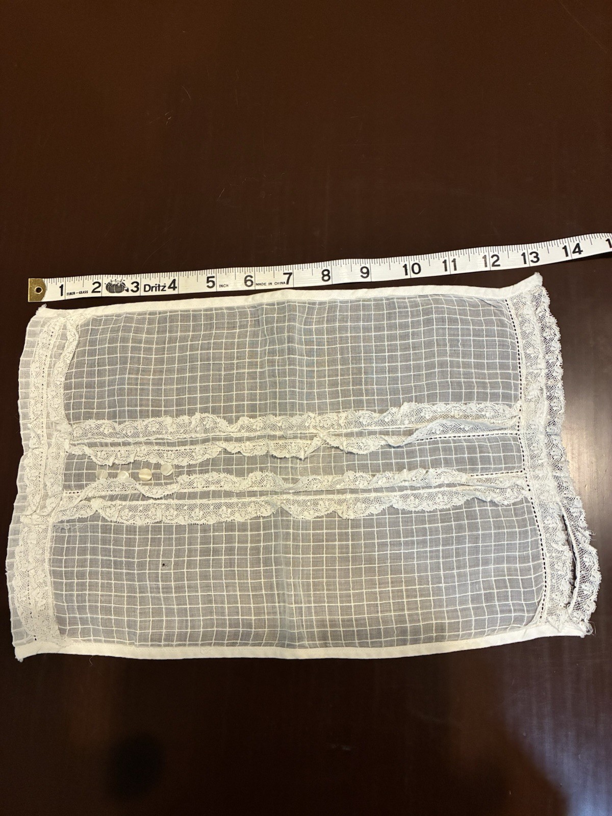 Antique Edwardian Lace Chemisette Dickey Sheer Grid Blouse