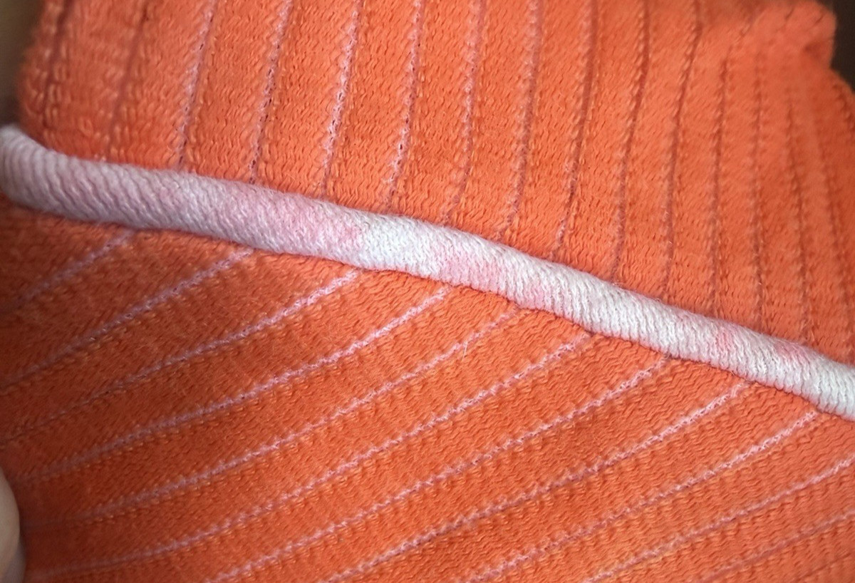 Vtg 1970s Dress Mod Twiggy Orange Stripe Homemade CONDITION ISSUES #278