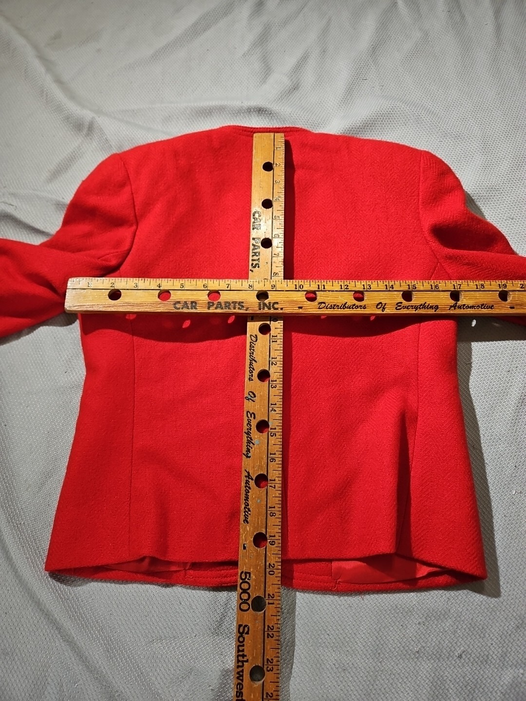 Evan Picone Jacket Womens Size 4 Red Vintage Wool Jacket Metal Button Capsule