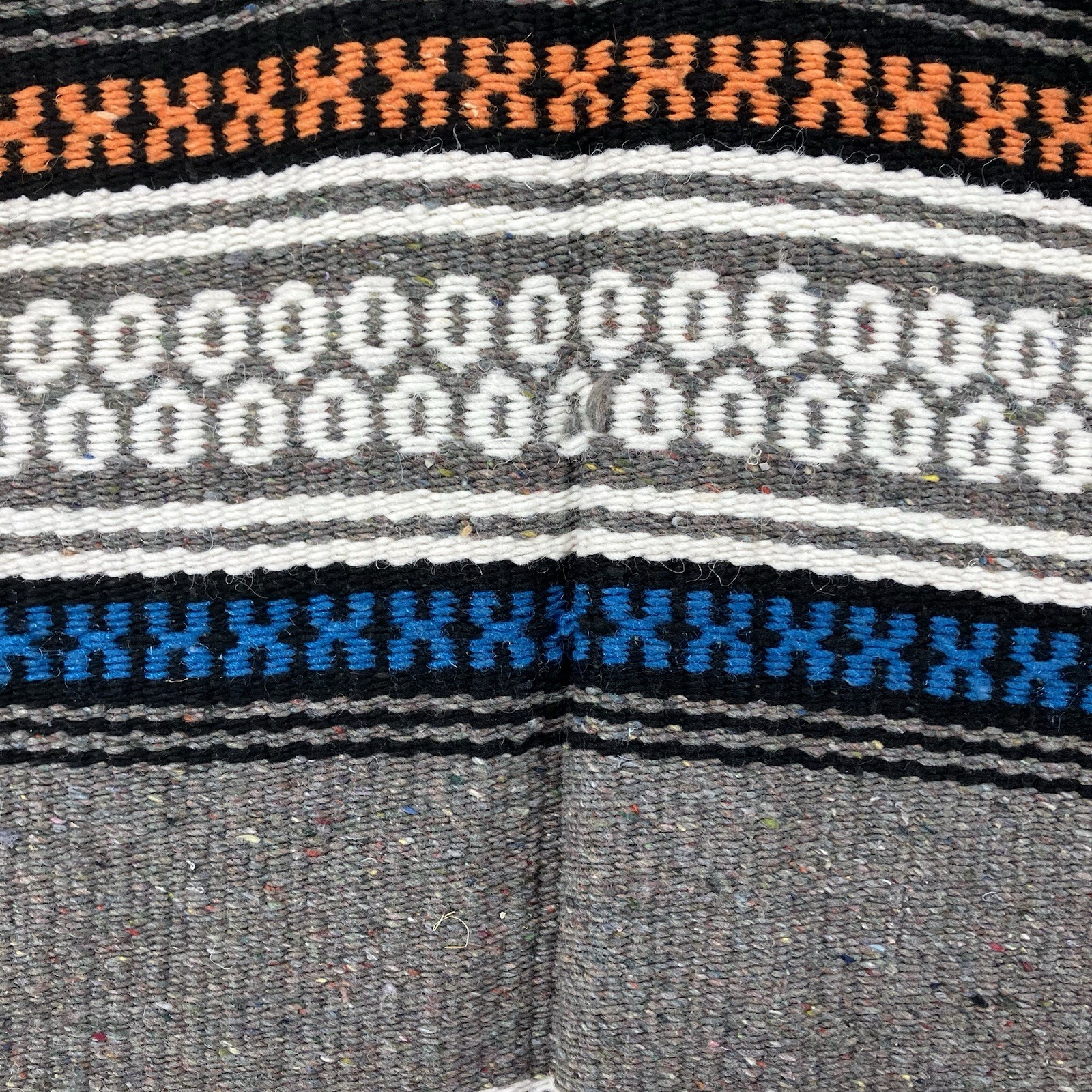 Vintage Mexican Blanket Vest Poncho Serape Jacket Fringe w Pockets 38×31 Medium