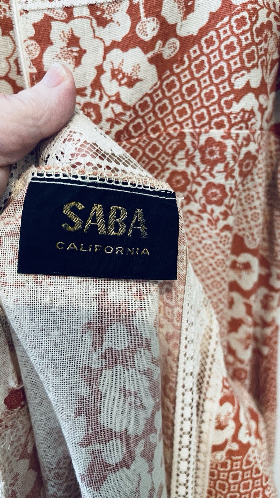 VTG 1970s SABA OF CALIFORNIA SIZE 8 S BOHO HIPPIE PROM DRESS 2 PC Cottagecore