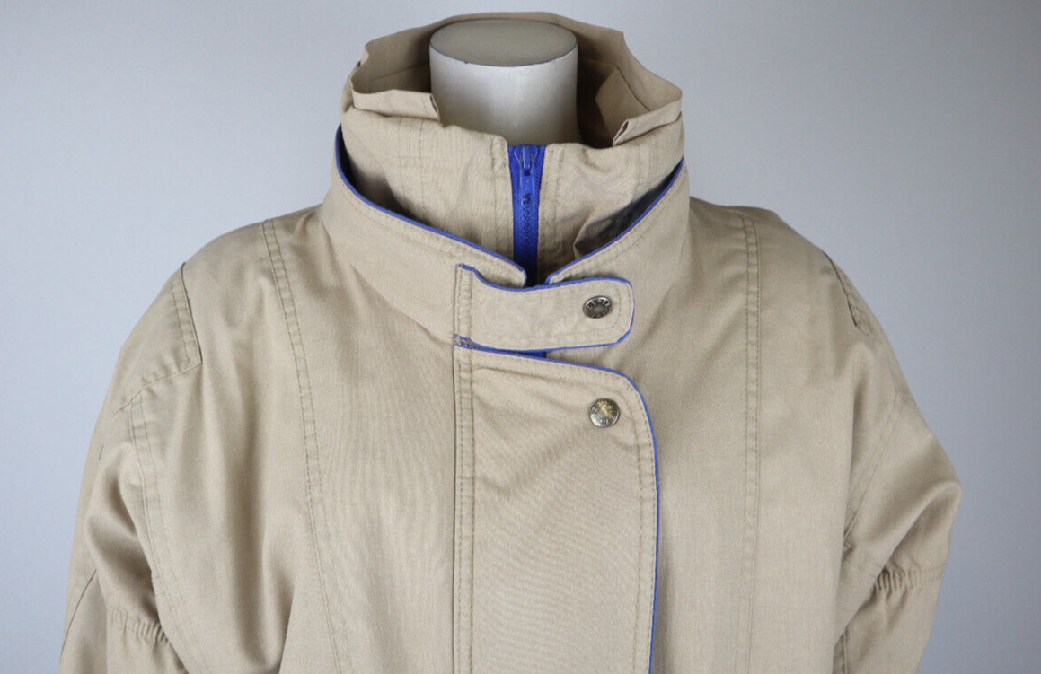 VINTAGE 80s 90s WOMEN’S BEIGE BOMBER JACKET COAT – IZZI – SIZE M