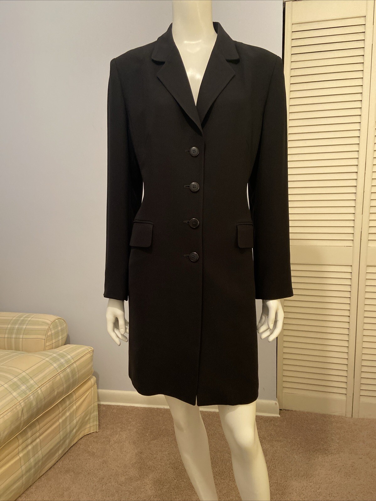 Vtg CASUAL CORNER Womens Wool Blend Coat Pockets Collared Lined Sz 10