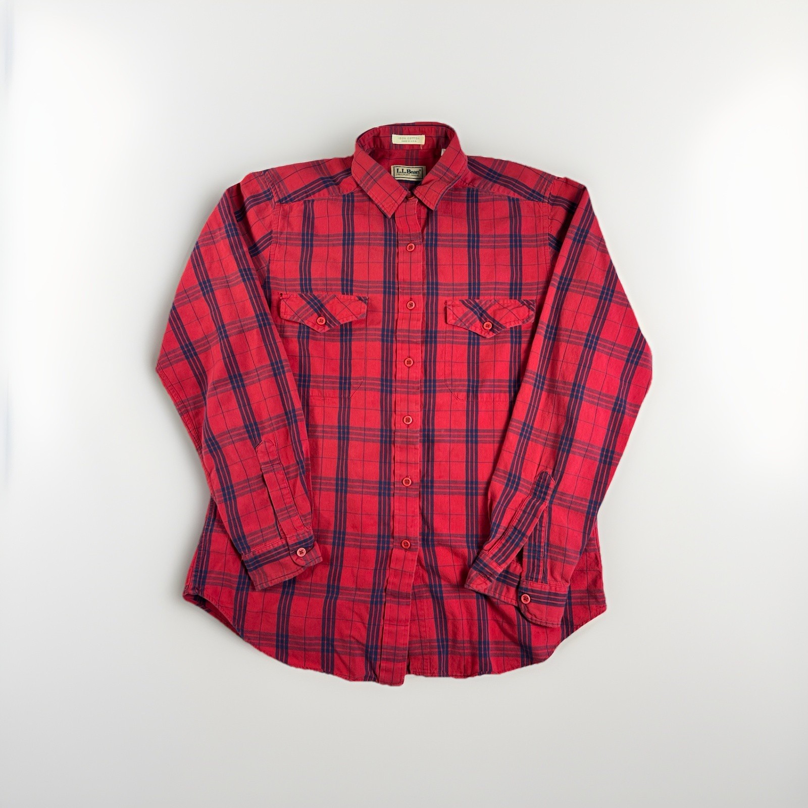 Vintage L.L. Bean Flannel Shirt Plaid Women’s Medium Made in USA Read Descriptio