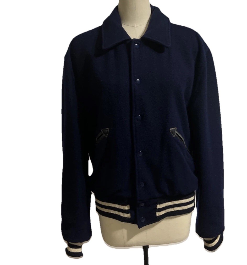 1940s 1950s Butwin Sweater Raglan Varsity Wool Cotton Jacket Ribbed Cuffs RARE