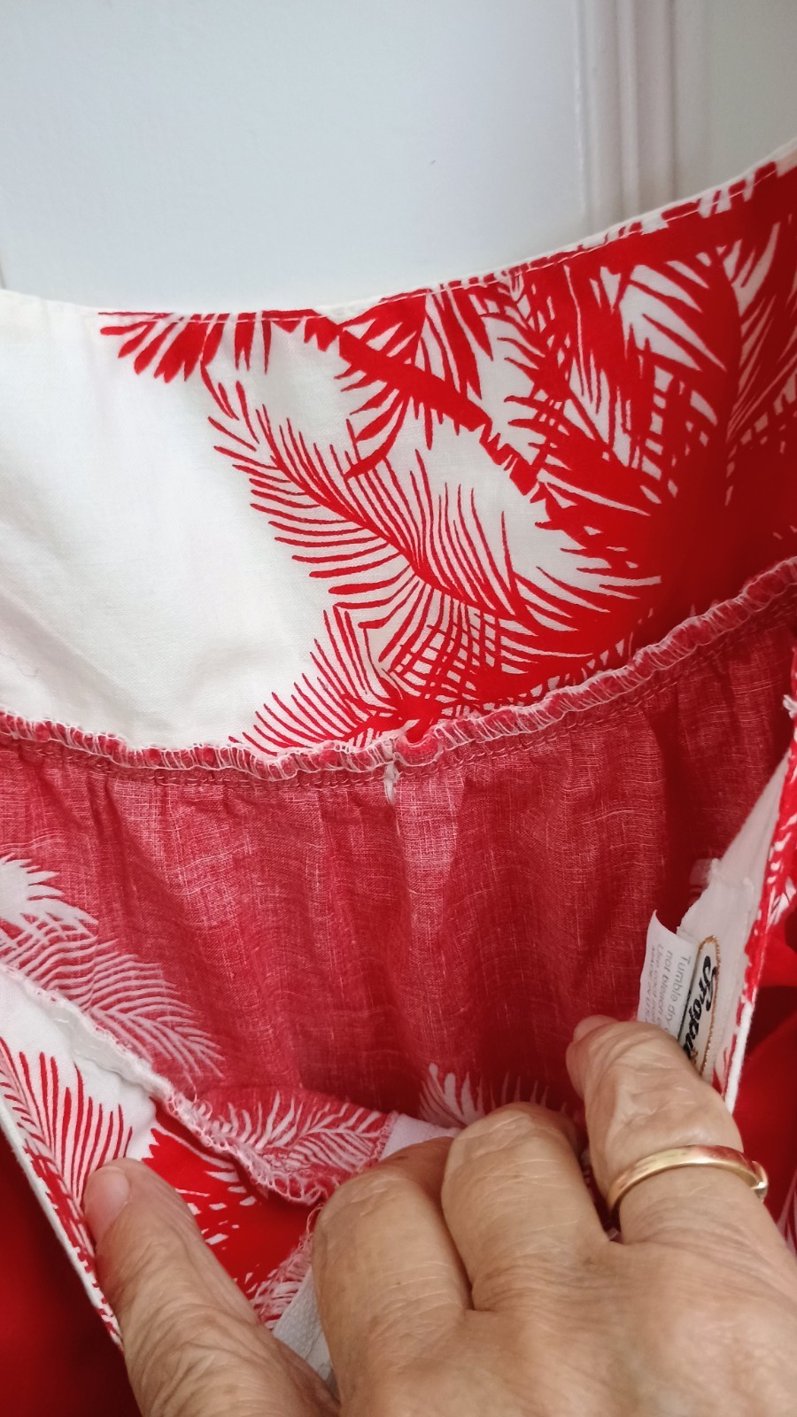 Hawaii Palm Tree Tropicana Long Dress size Large 1960’s