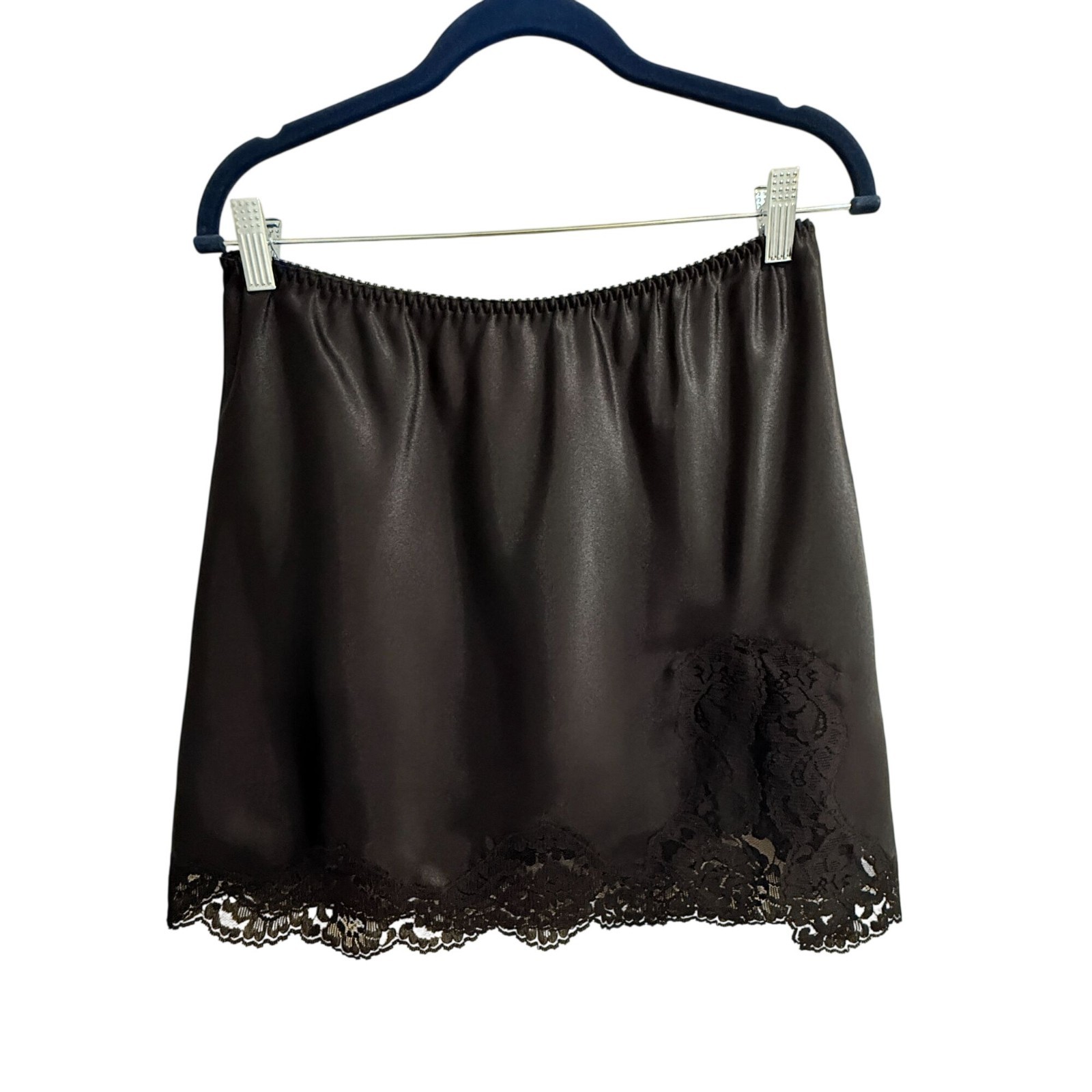 Vintage Victorias Secret Black Lace Trim Half Slip Skirt Size S Mini Coquette