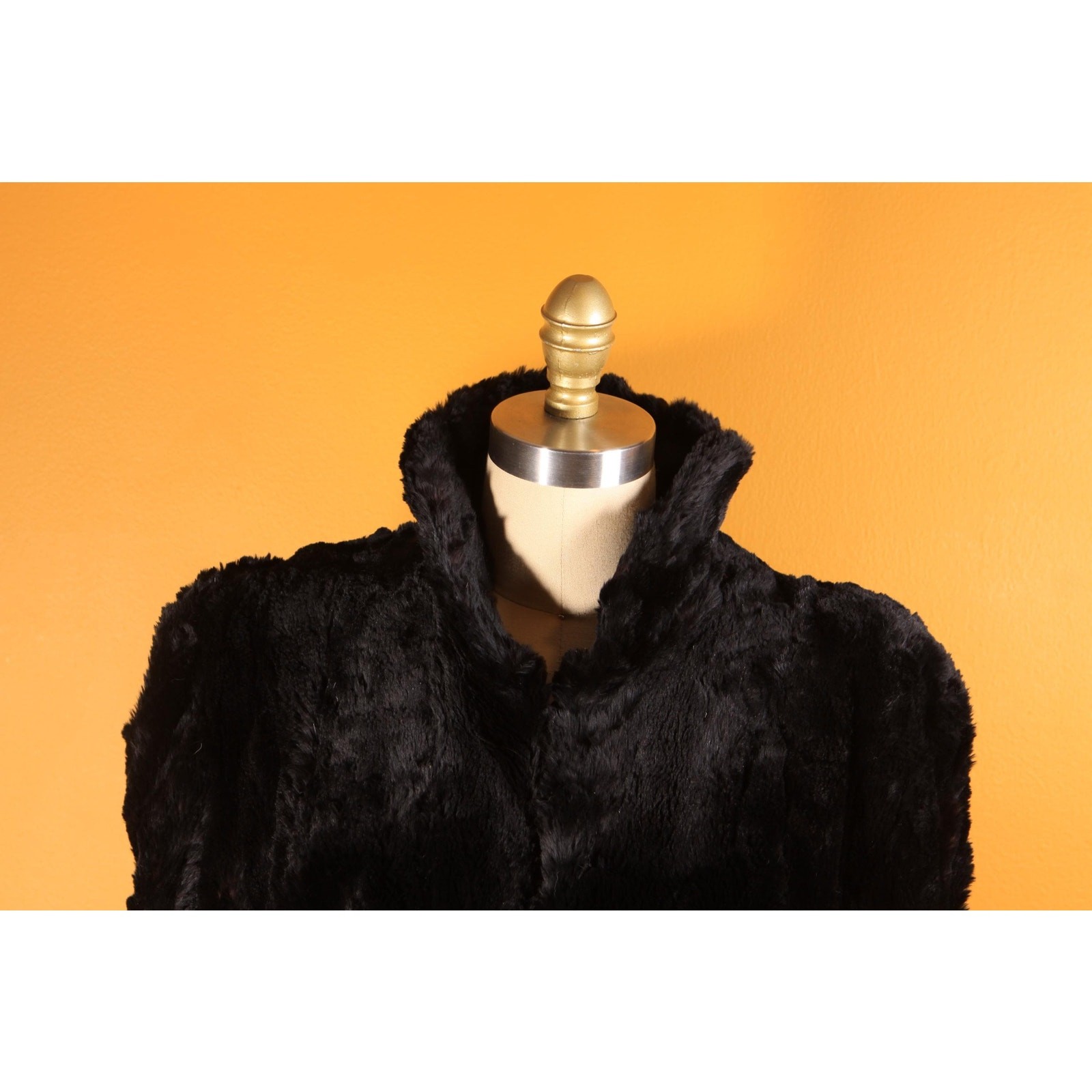 1940s Sheared Black Beaver Fur Cape by McDaniel’s -M-L