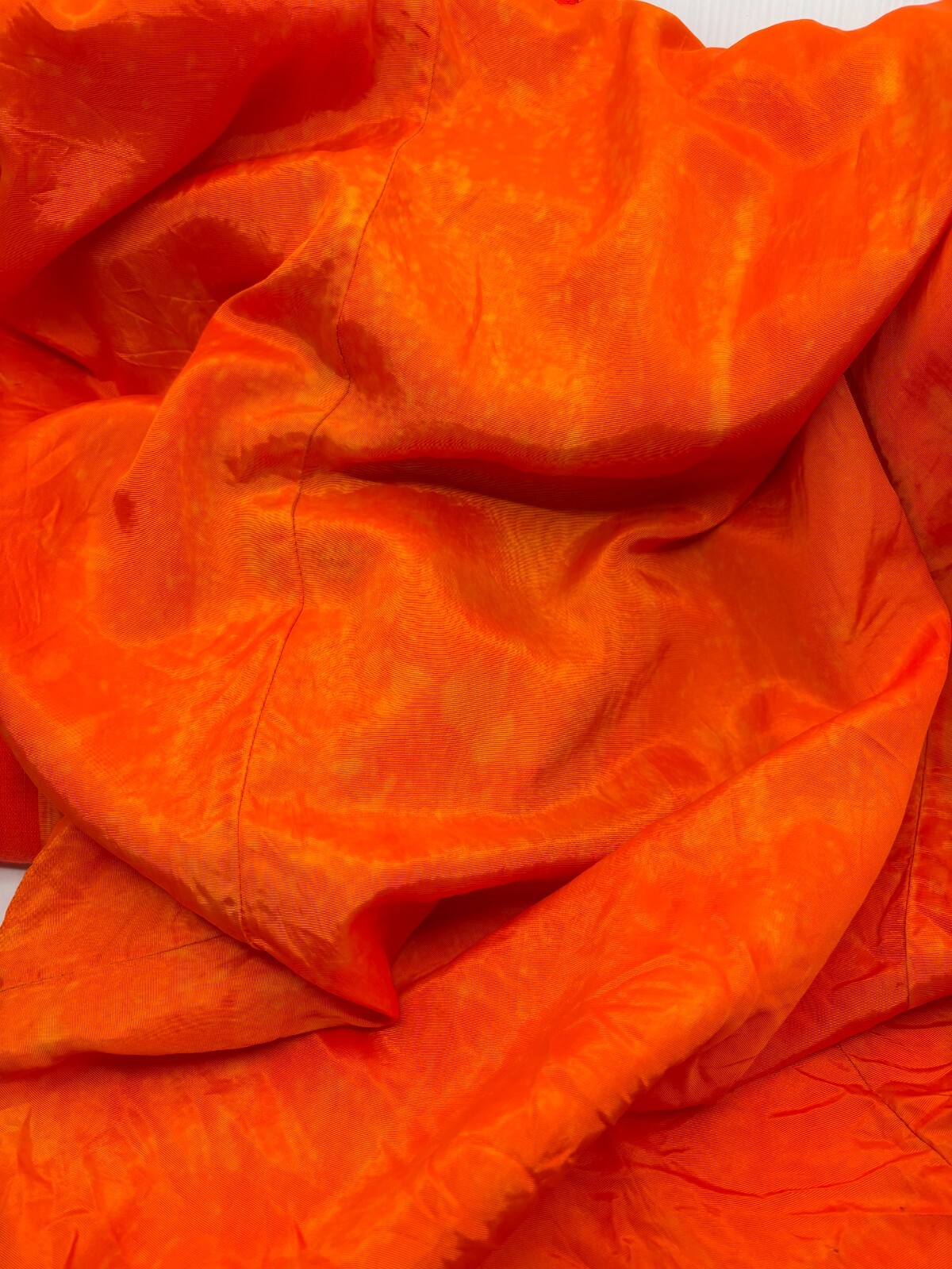 Vintage 1974-95 Womens Coat Size L-XL Orange Double Knit Buttons Tie Back Pleat