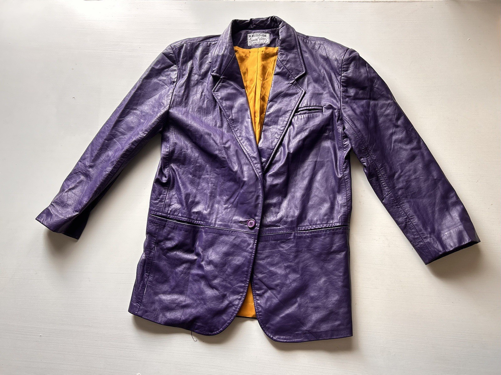 Vintage Northside Fashions 80s Purple Leather Jacket