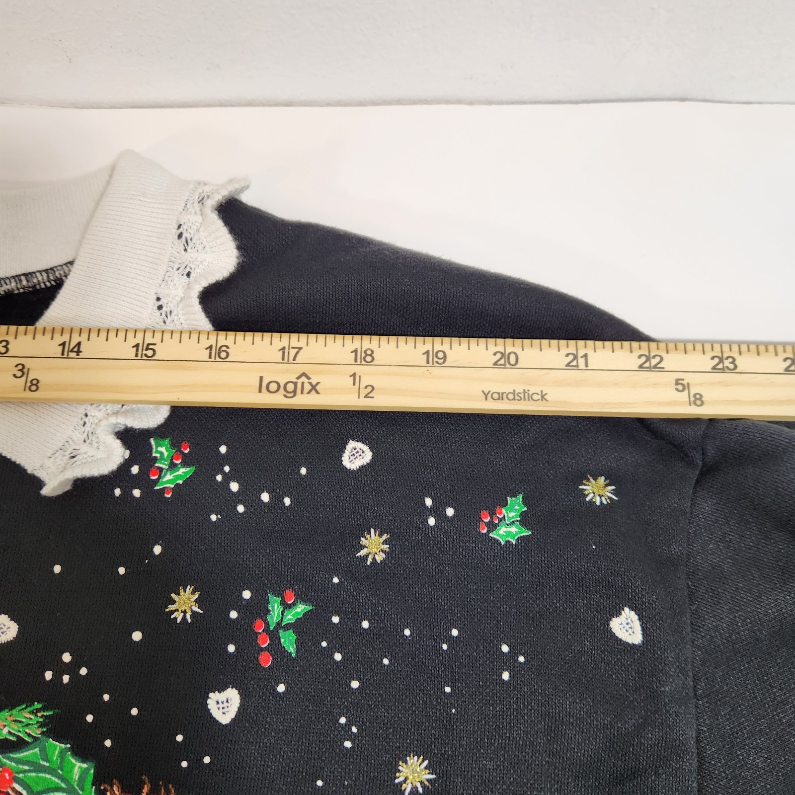 Vintage NutCracker Christmas Sweatshirt Collar Cottagecore Grandma XL Sweater