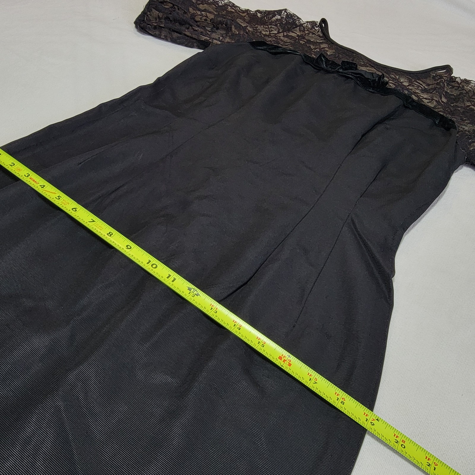 Vintage 40s Maxwell Black Lace Cocktail Dress Womens Size S/M