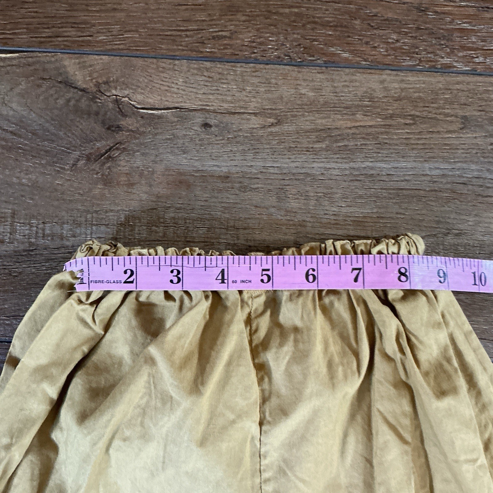 Vintage Gold Satin Lace Trim Pantaloons Bloomers Women’s S-M Elastic Waist #59F4