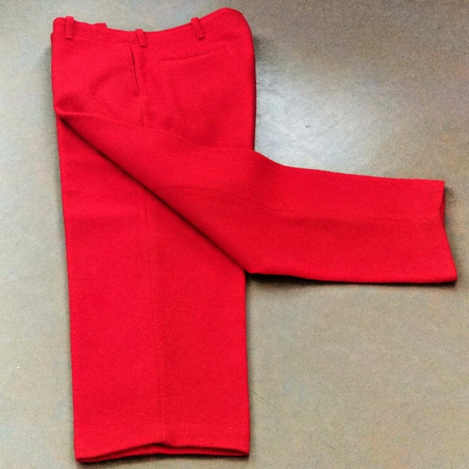 Lipstick Red Wool Pants 38/29 Vtg Man Tailored Water Repellent Wind Resistant
