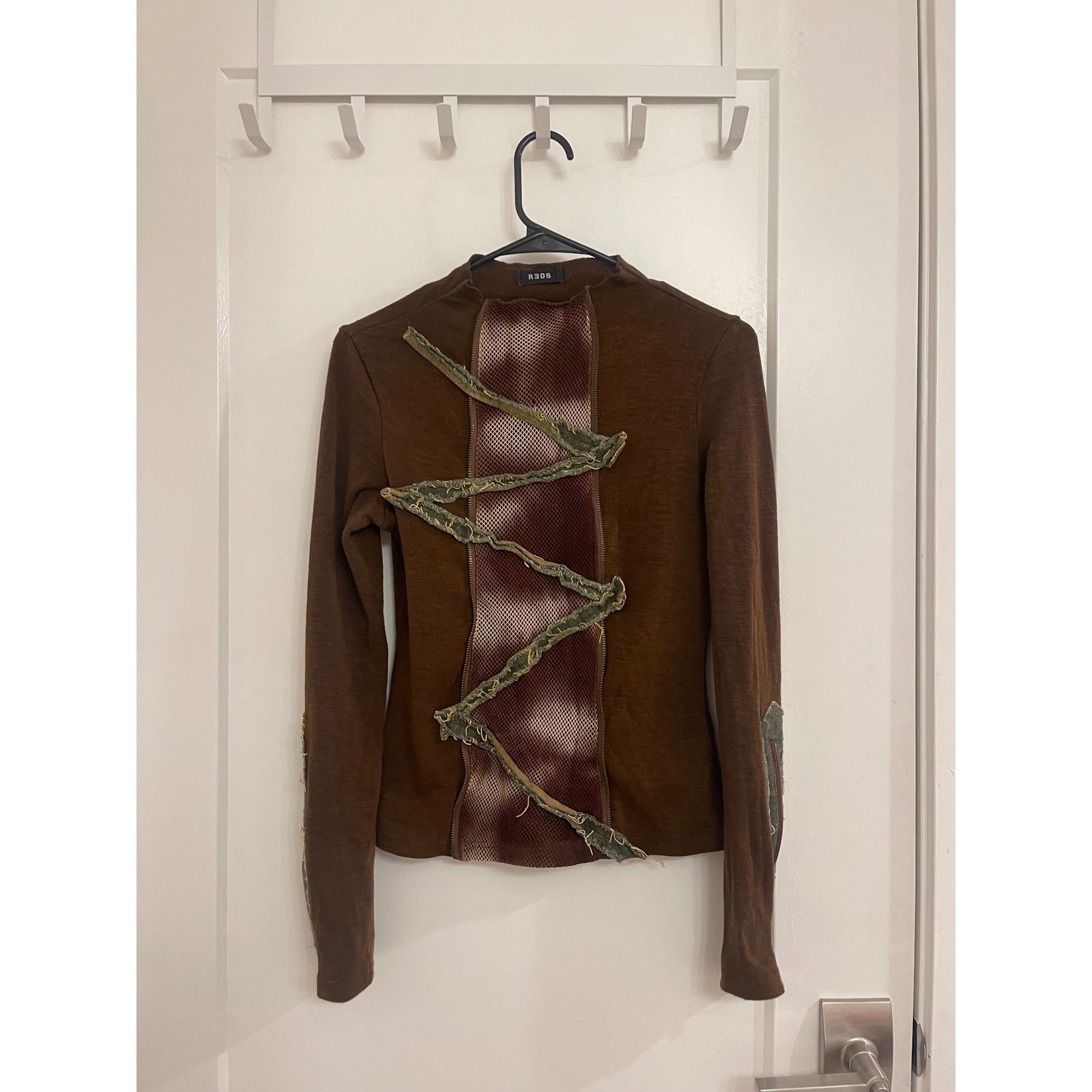 Vintage Y2K Euro Italian Punk Grunge Runway Brown Boho Reds Artistic Top
