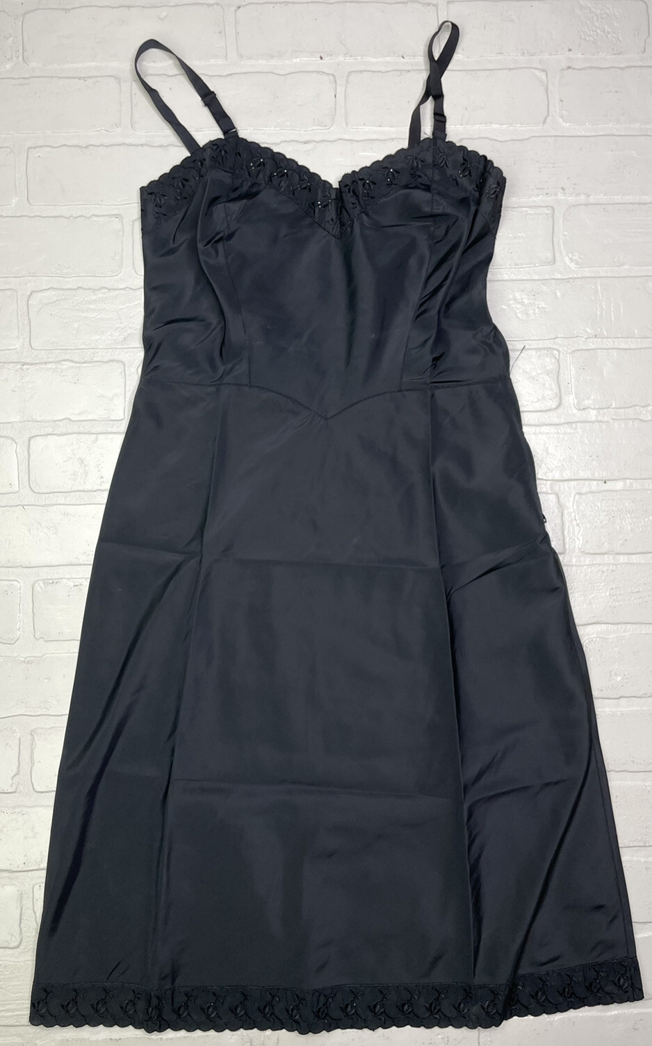 Vintage Ariel Barbizon Tafredda Slip Dress 11 Black Adjustable Side Zip
