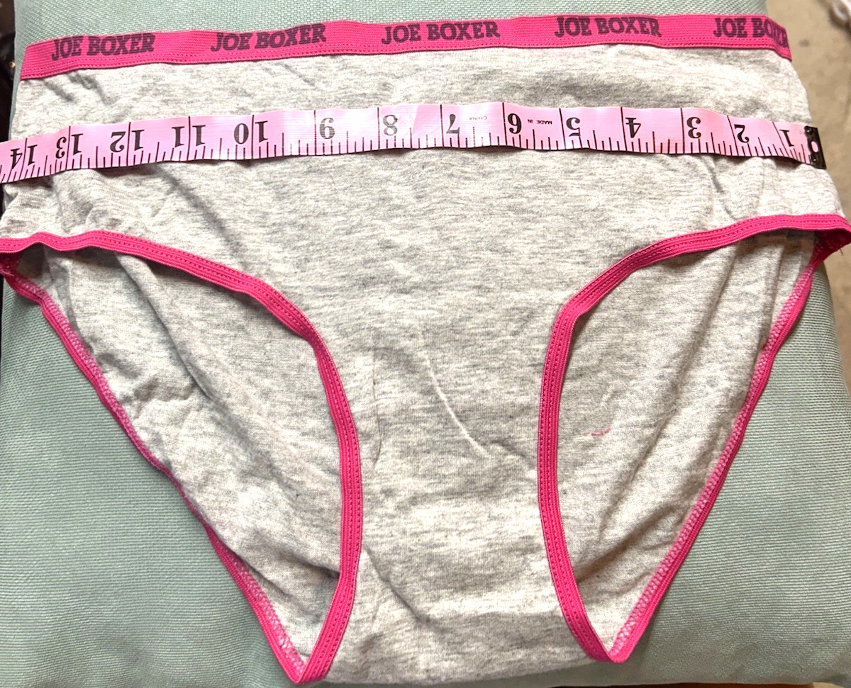 Vintage Joe Boxer Bikini Panties 100% Cotton Pink Grey Size 7 Logo Band Kmart