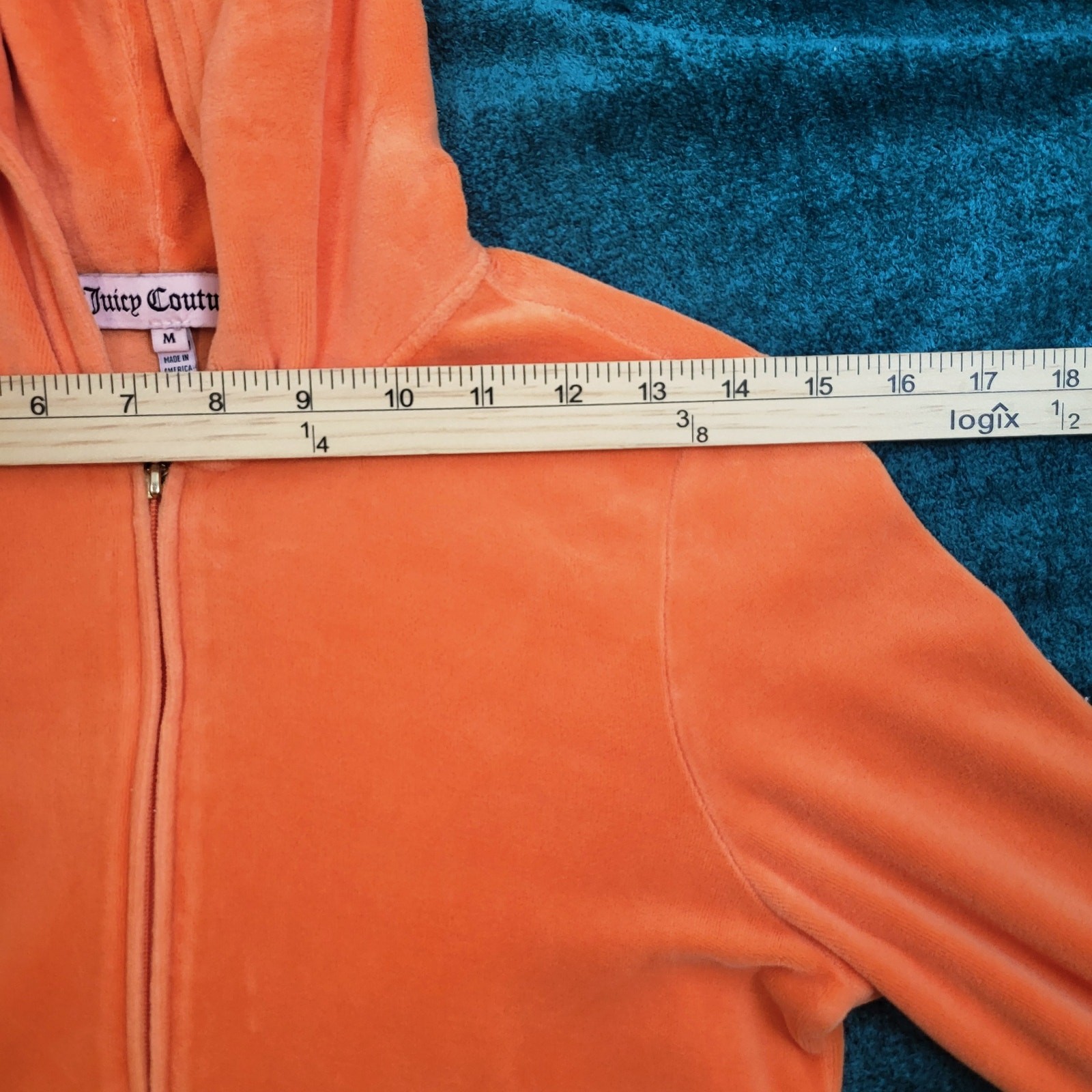 Vintage Juicy Couture Women’s Tracksuit Jacket Terry Cloth Orange Y2K Sz Medium
