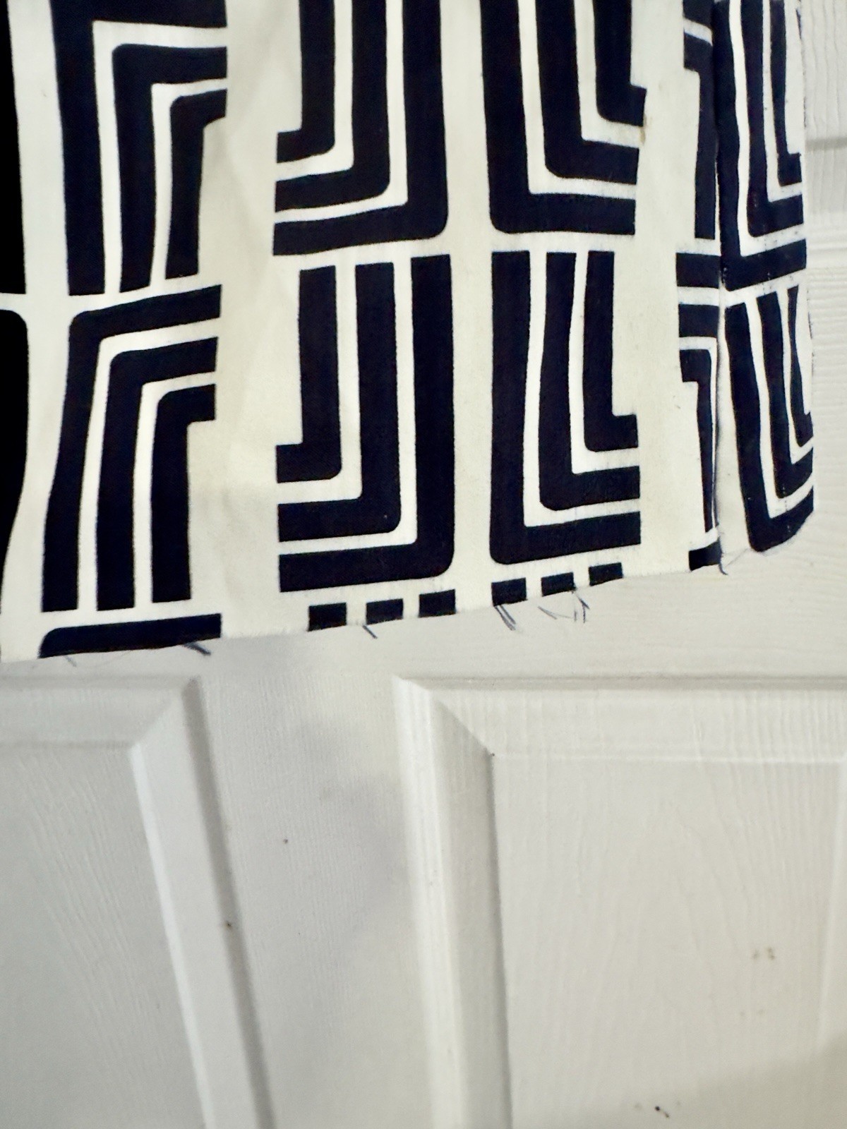 Rare Vintage Lanvin Silk Navy & Cream Geometric Dress 1970s