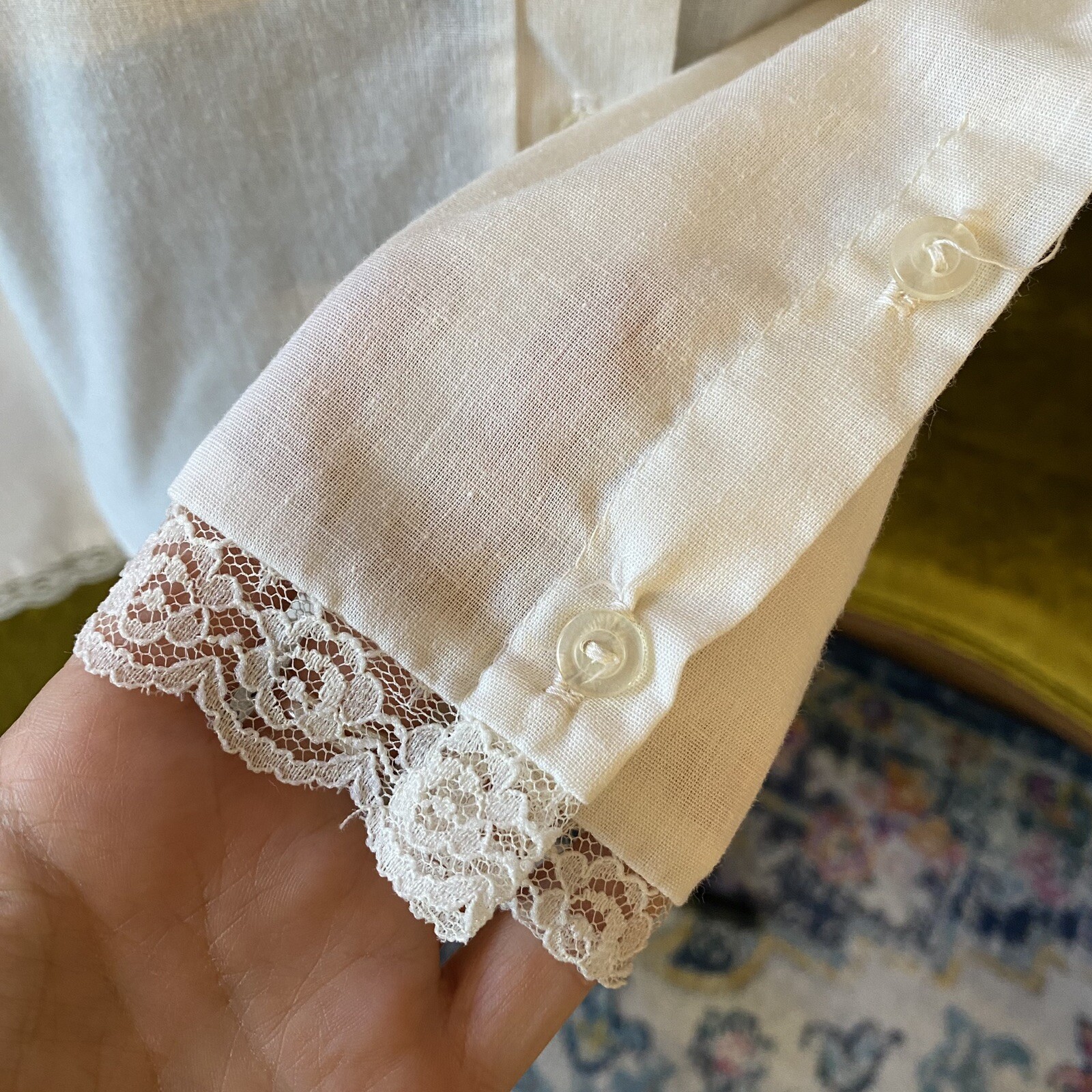 Vintage 80s Does Victorian California Connection Lace Praire Dark Romance Blouse