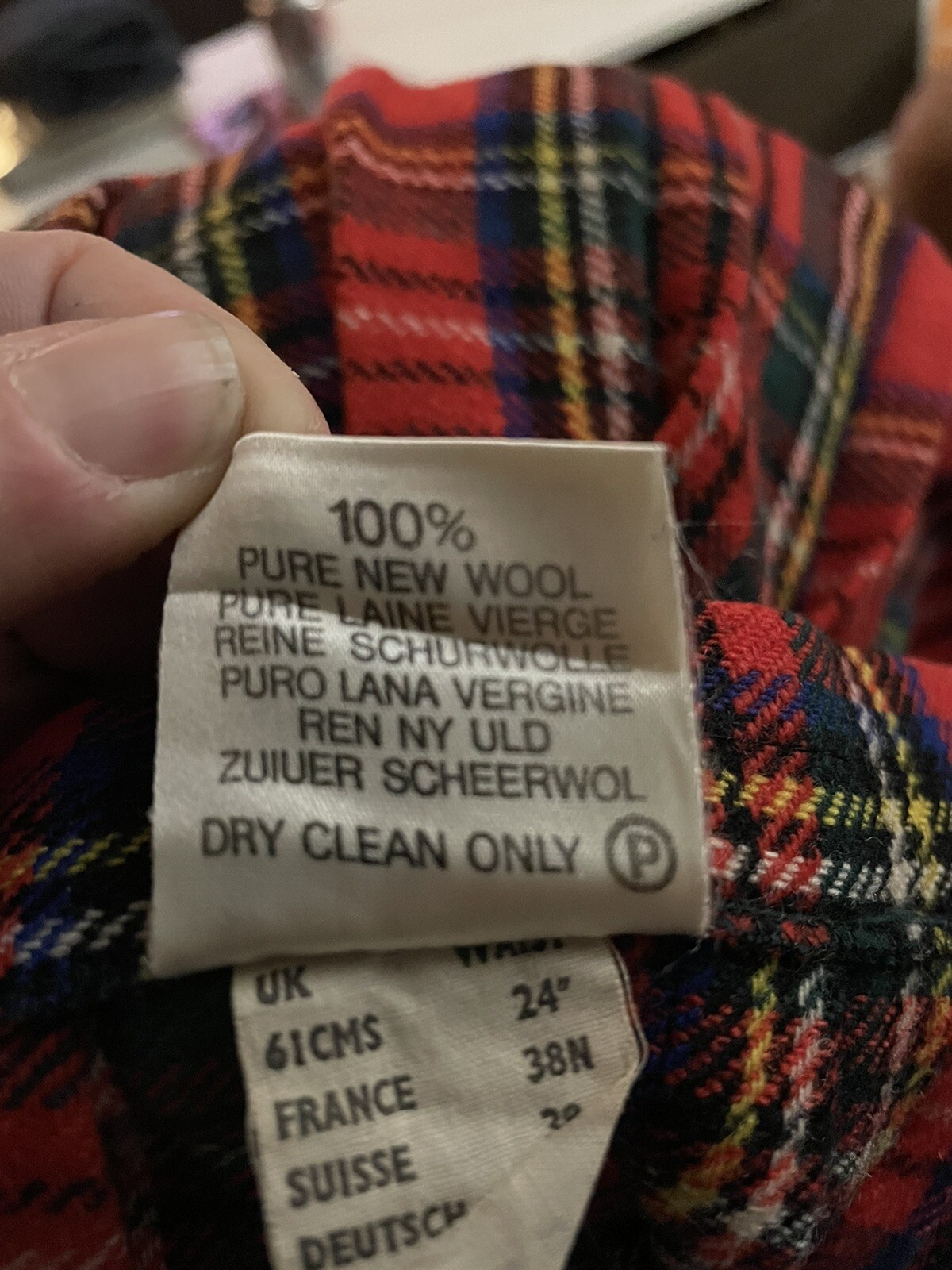VTG Laird-Portch Skirt 24-26 in Waist Scotland Red Plaid Wool Kilt Pleated Wrap
