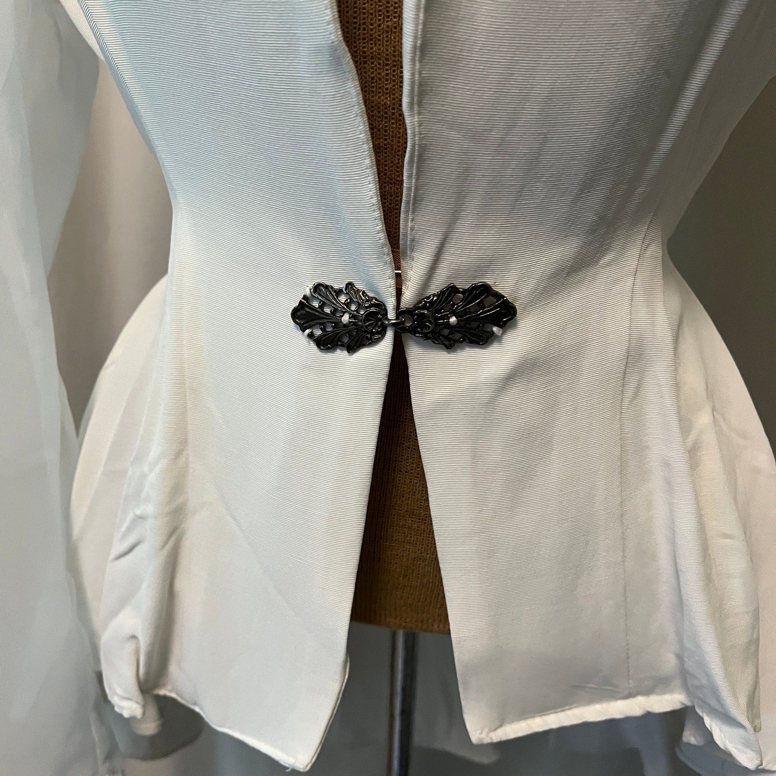 Vintage peplum jacket suit coat blazer mesh sleeves back formal 80s/90s womens