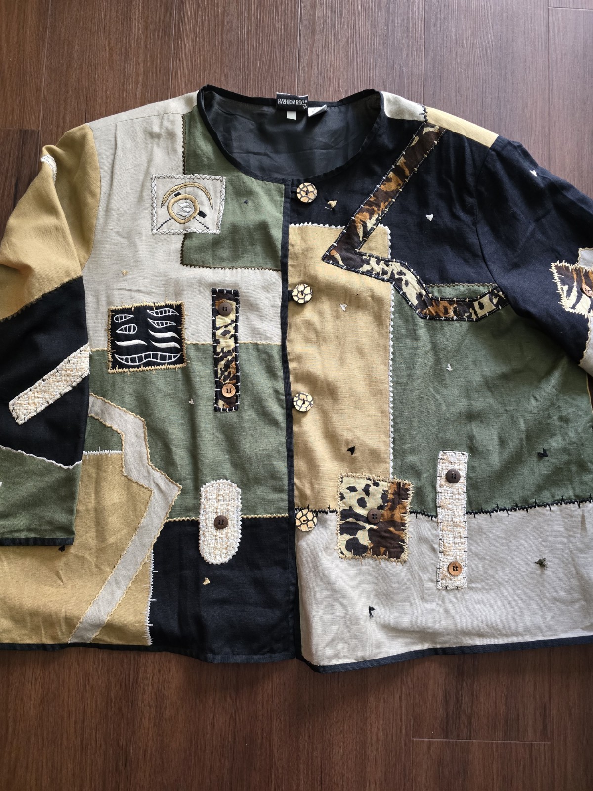 Vintage 90s Fashion Bug 4X 5X Plus Size 30/32 Jacket. Animal Print Whimsical