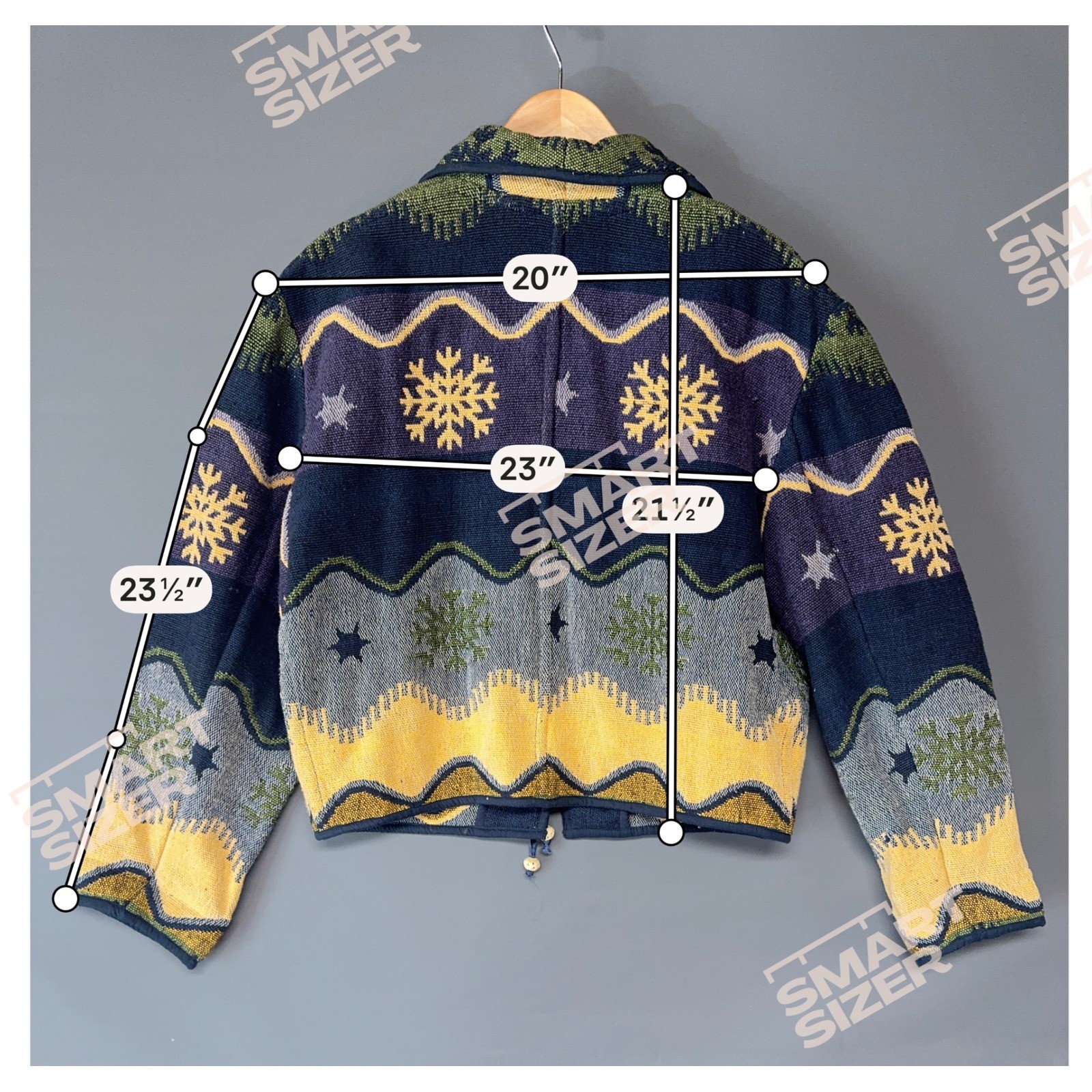 Flashback Vintage Woven Tapestry Jacket Womens Large Cotton Snowflake Celestial