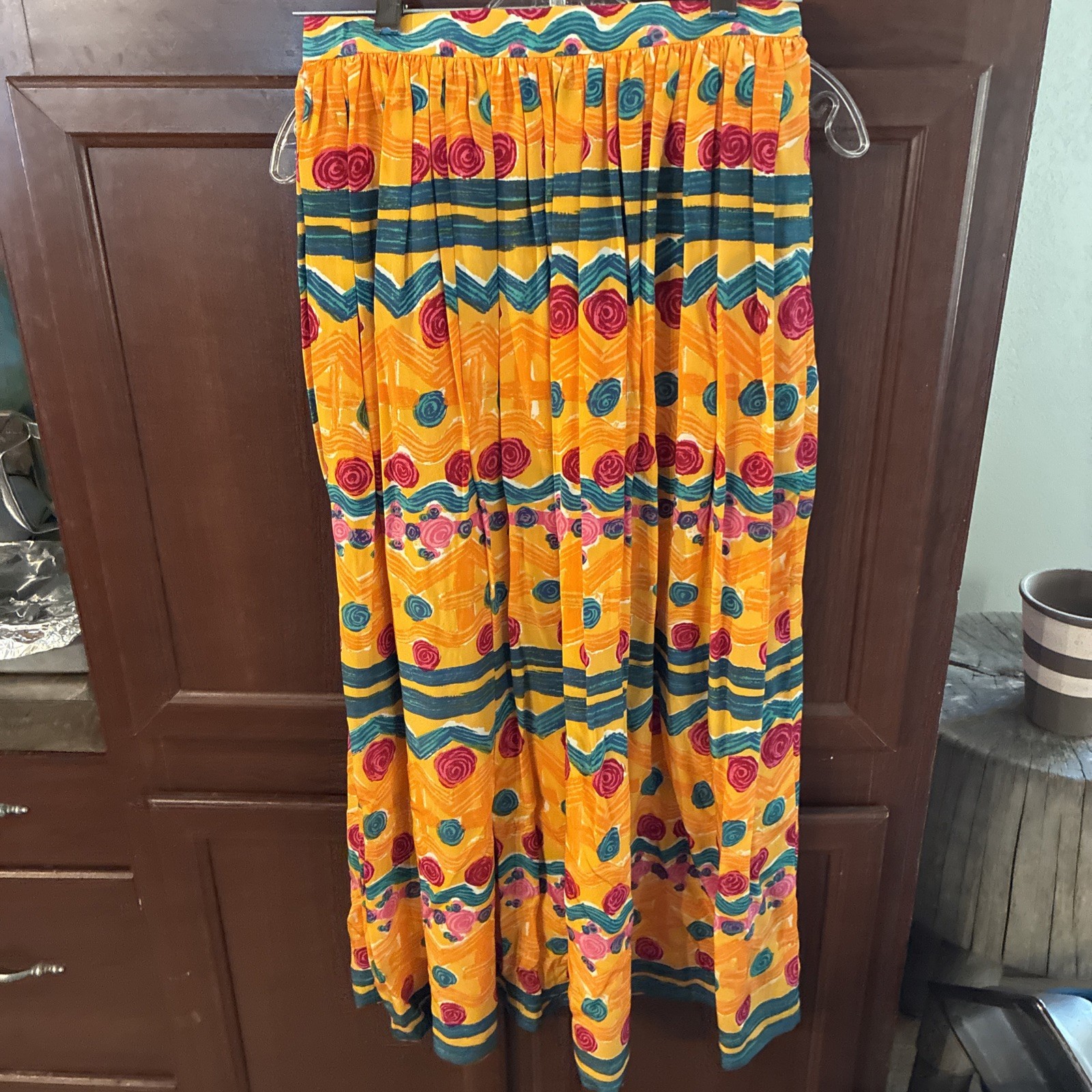 VTG Miss O By Oscar De La Renta Pleated Midi Aztec Skirt RUNS SMALL Size 6 Boho