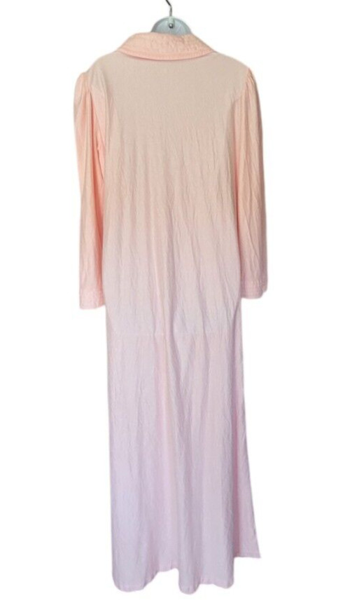 Vandemere House Robe Womens Sz Large Vintage 70s Pink Half Zip Long Sleeve