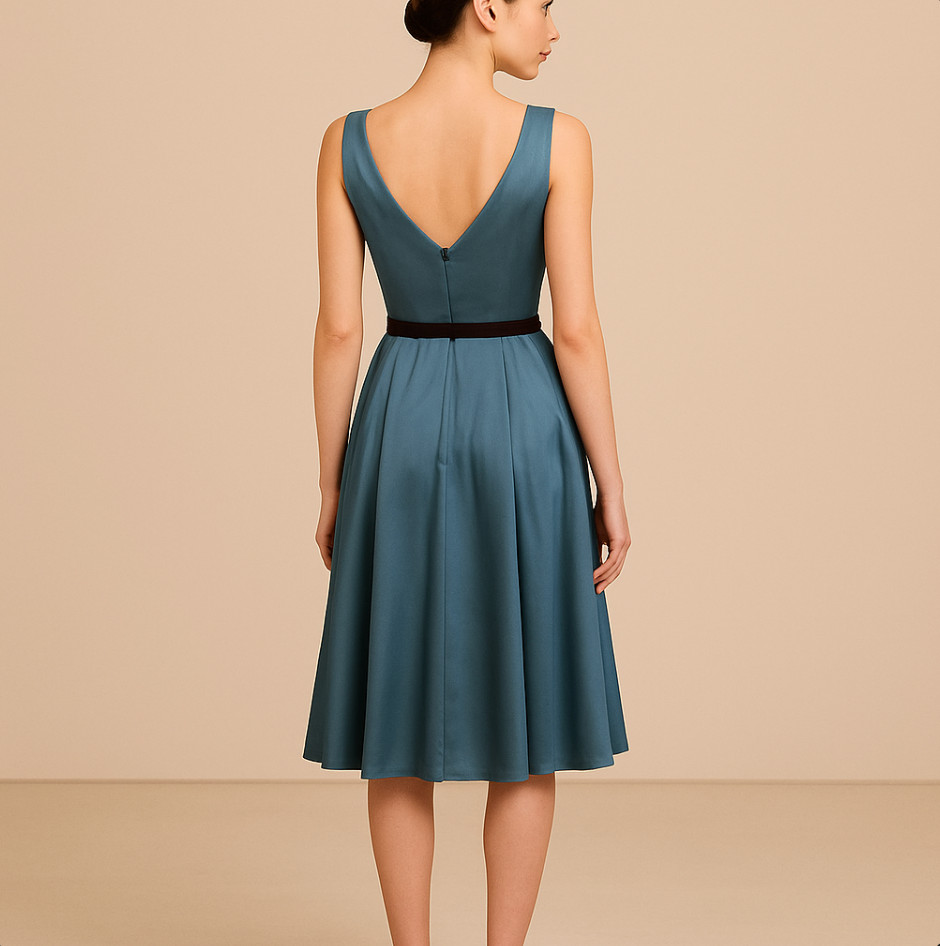 Dolce & Gabbana Vintage Teal Silk Dress Italy Sz 42 (US 4-6 S/M) ($1995)