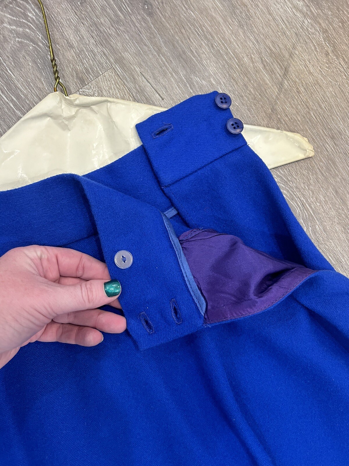 AMAZING Vtg 1960s West Bay Blue 100% Pure Wool Blend 2 PC SKIRT SUIT Sz 4