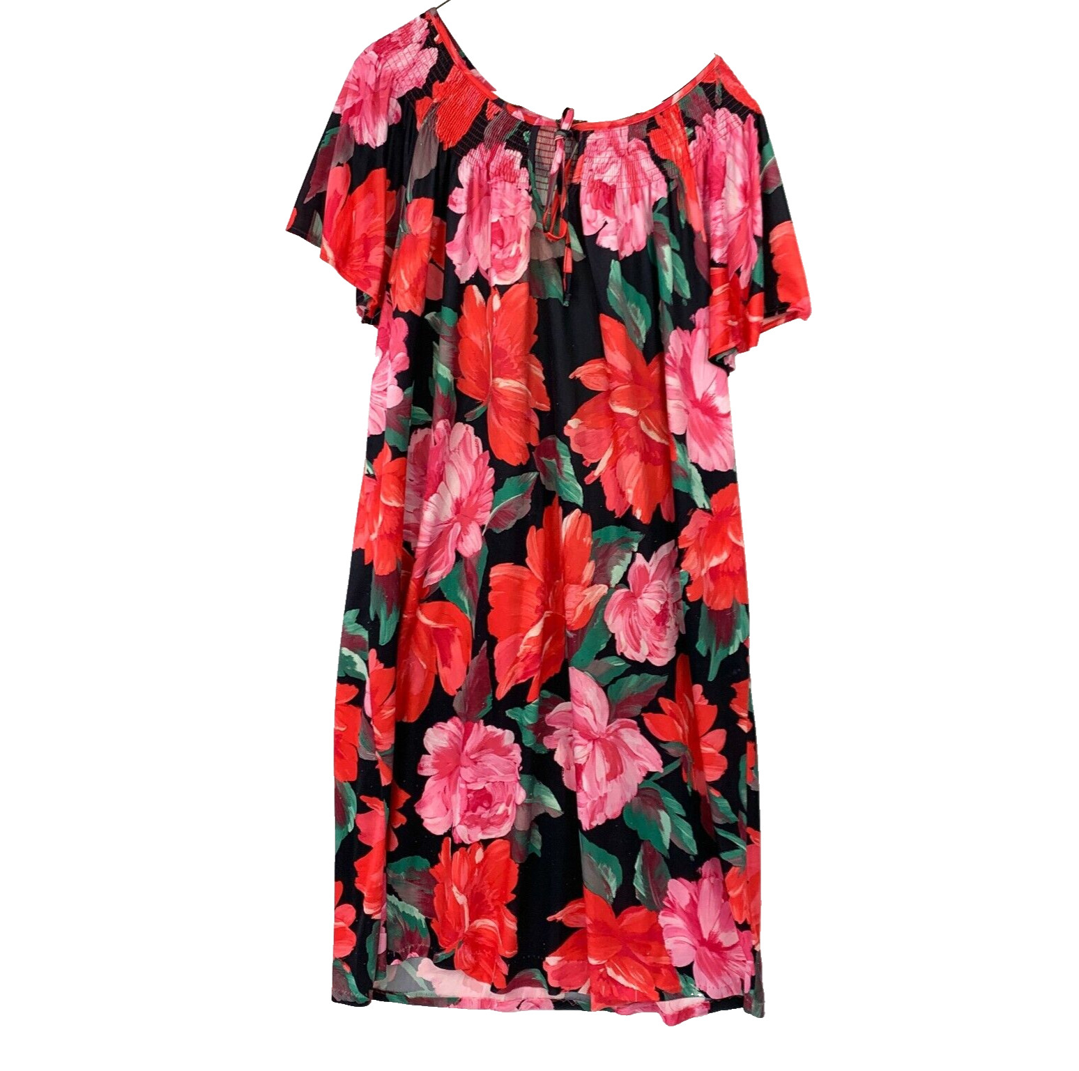 Vintage Village Oversized Roses Floral Nightgown Muumuu Caftan