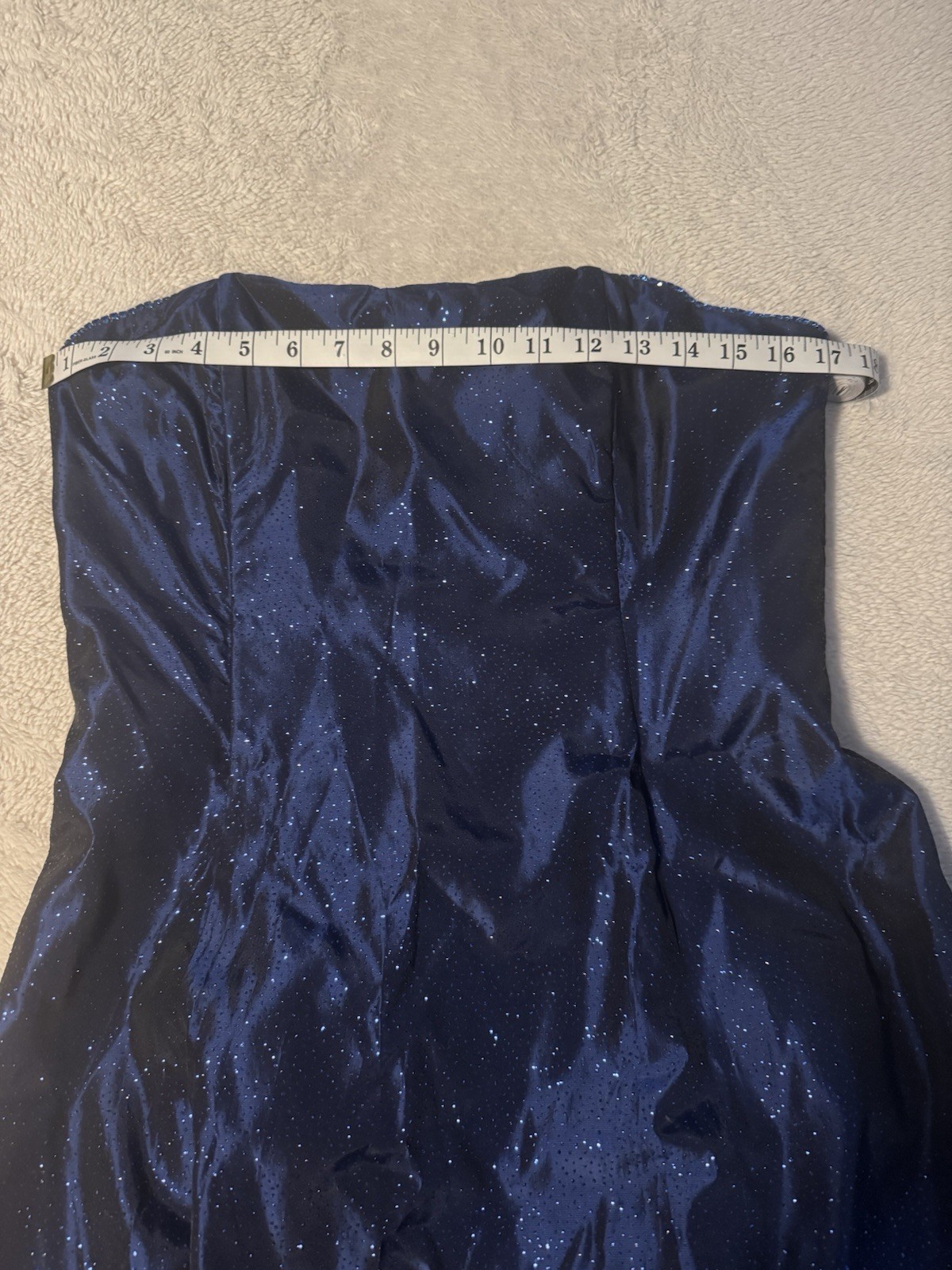 VTG Scott McClintock Blue Sparkle Strapless Gown Dress 12 Midnight Navy Prom