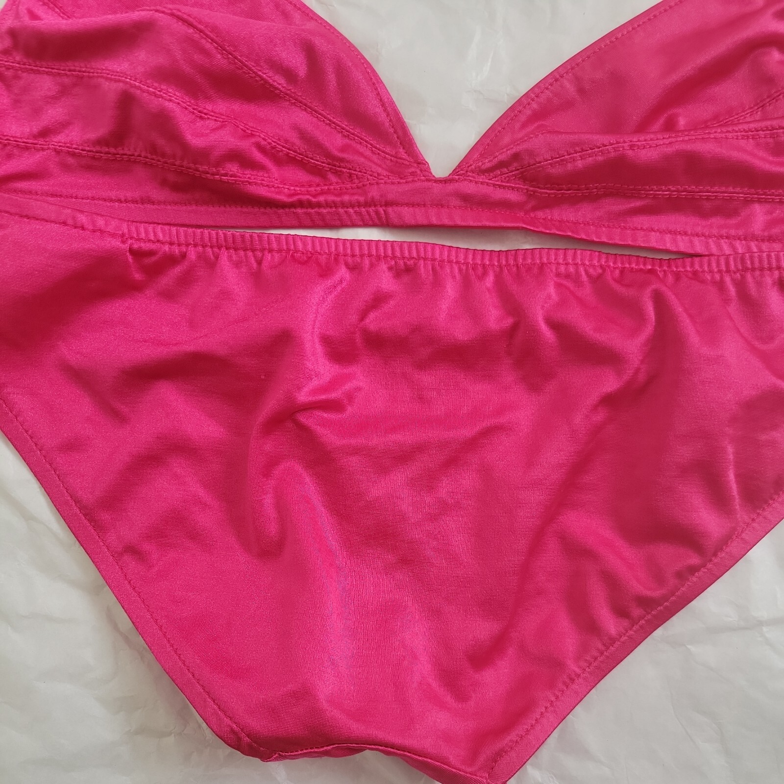 Authentic Vintage 80s High Tide Pink Bikini Jrs 11/12 Modern S