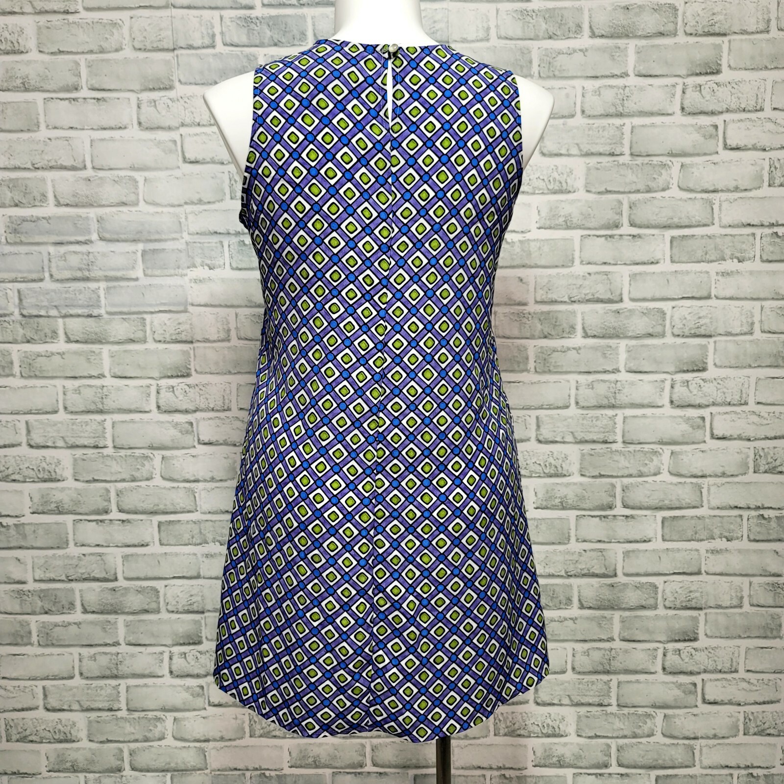 Vintage 90s does 60s Tickets Womens L Colorful Mod Geometric Aline Shift Dress