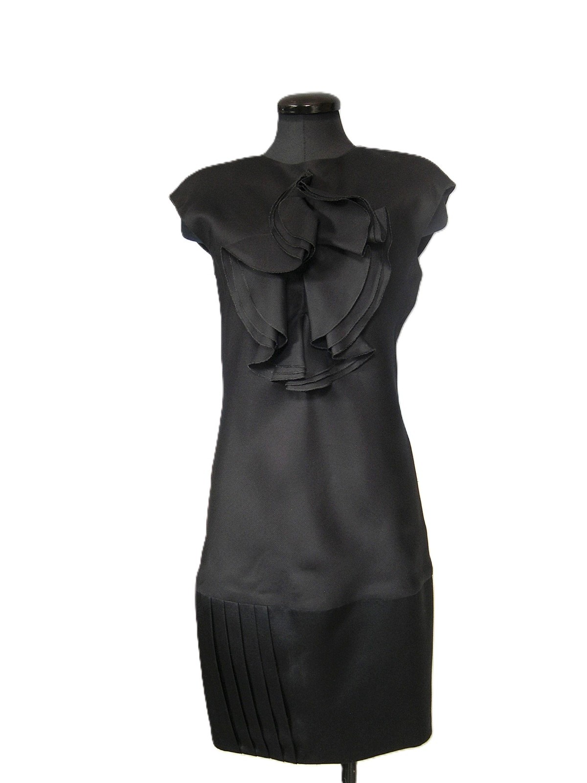 Vintage Requiem dress,French couture black silk/wool by Raffaelo Borriello, 42