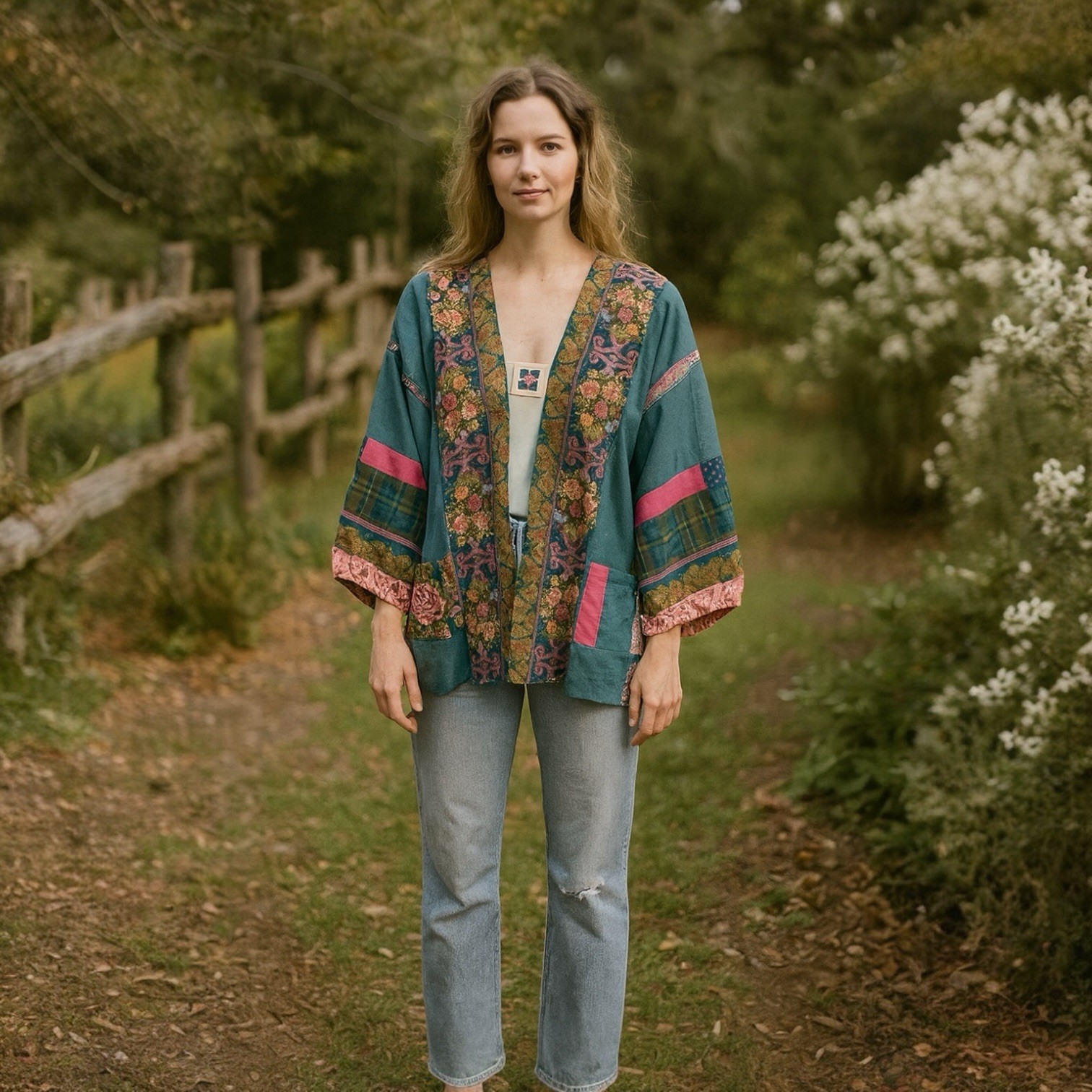 Vintage Original Suzanne MacKay Reversible Patchwork Kimono Sautee Nacoochee GA