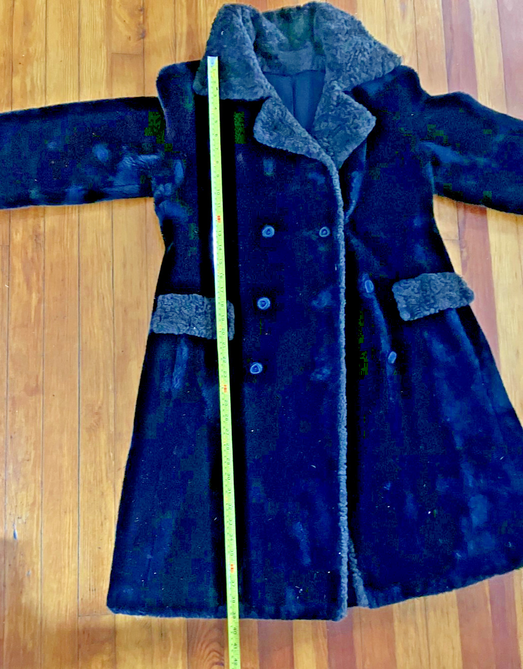 Faux Fur Trench Coat Sz M Vintage 60s Dark Brown Borgana Long Winter Jacket