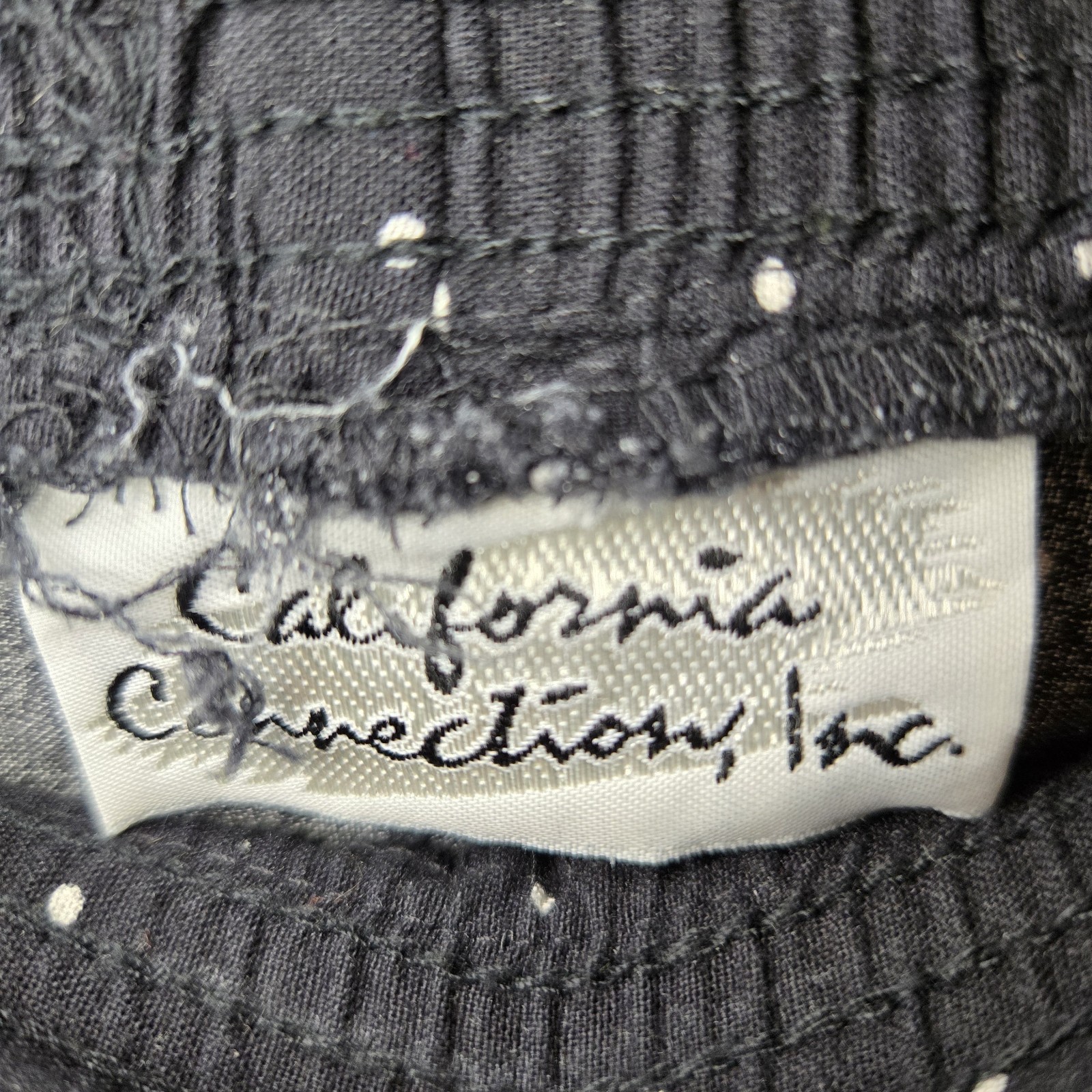 Vintage California Connection Inc. Black Maxi Skirt Floral Fan Elastic 32″ Waist