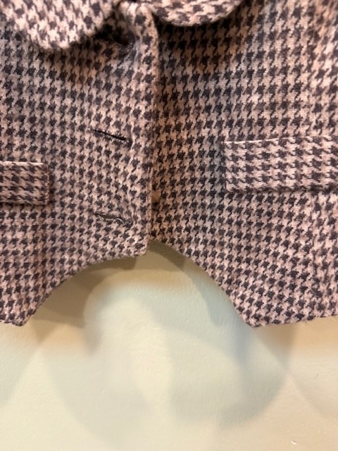 Vintage Ella Moss Mocha Brown Houndstooth Vest Shawl Collar 90’s Sz Medium
