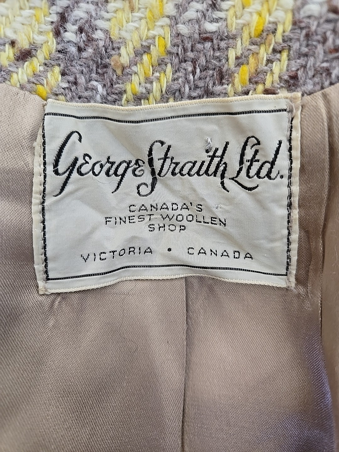 George Straith Ltd Vintage 60s Plaid Woolen Scottish Tweed Dress Coat Size S/M
