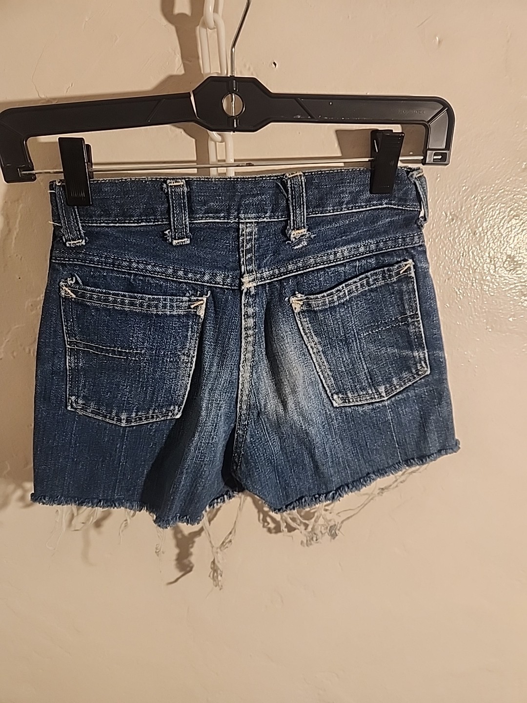 vintage denim cutoffs shorts 50’s 60’s indigo jean 23 3/4″ w cut-off