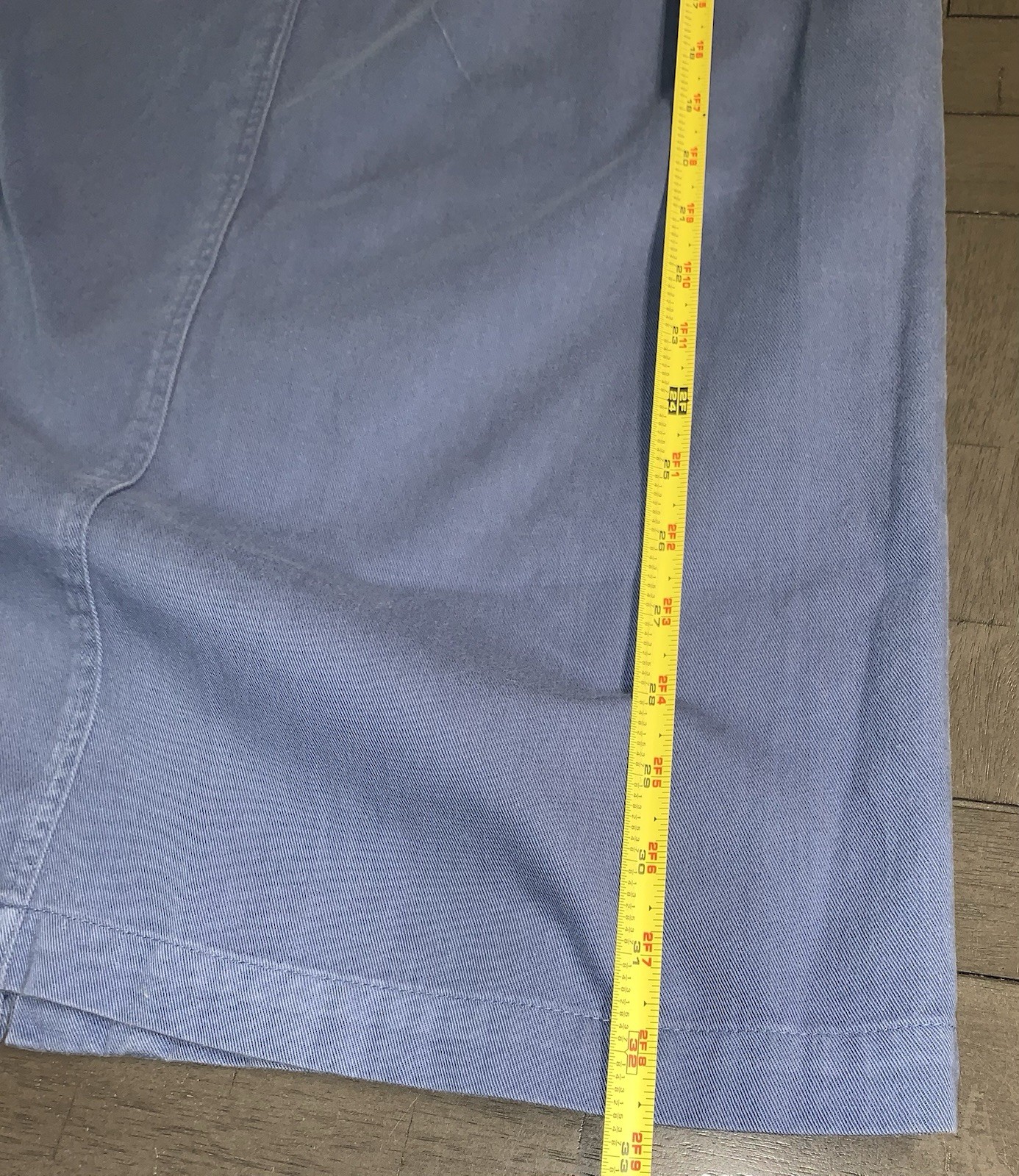 A1 80s SMALL CAPACITY MAXI COTTON BLUE SKIRT FRONT BUTTON STRETCH COTTAGE CORE