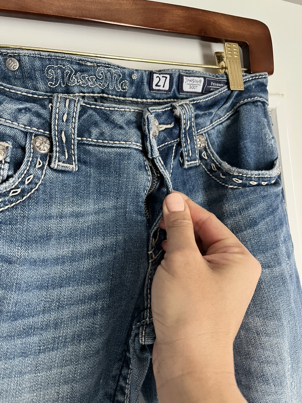 Miss Me Denim Boot Jeans Womens Size 27 Style: JPW5069 *Hemmed to 31 ” inseam