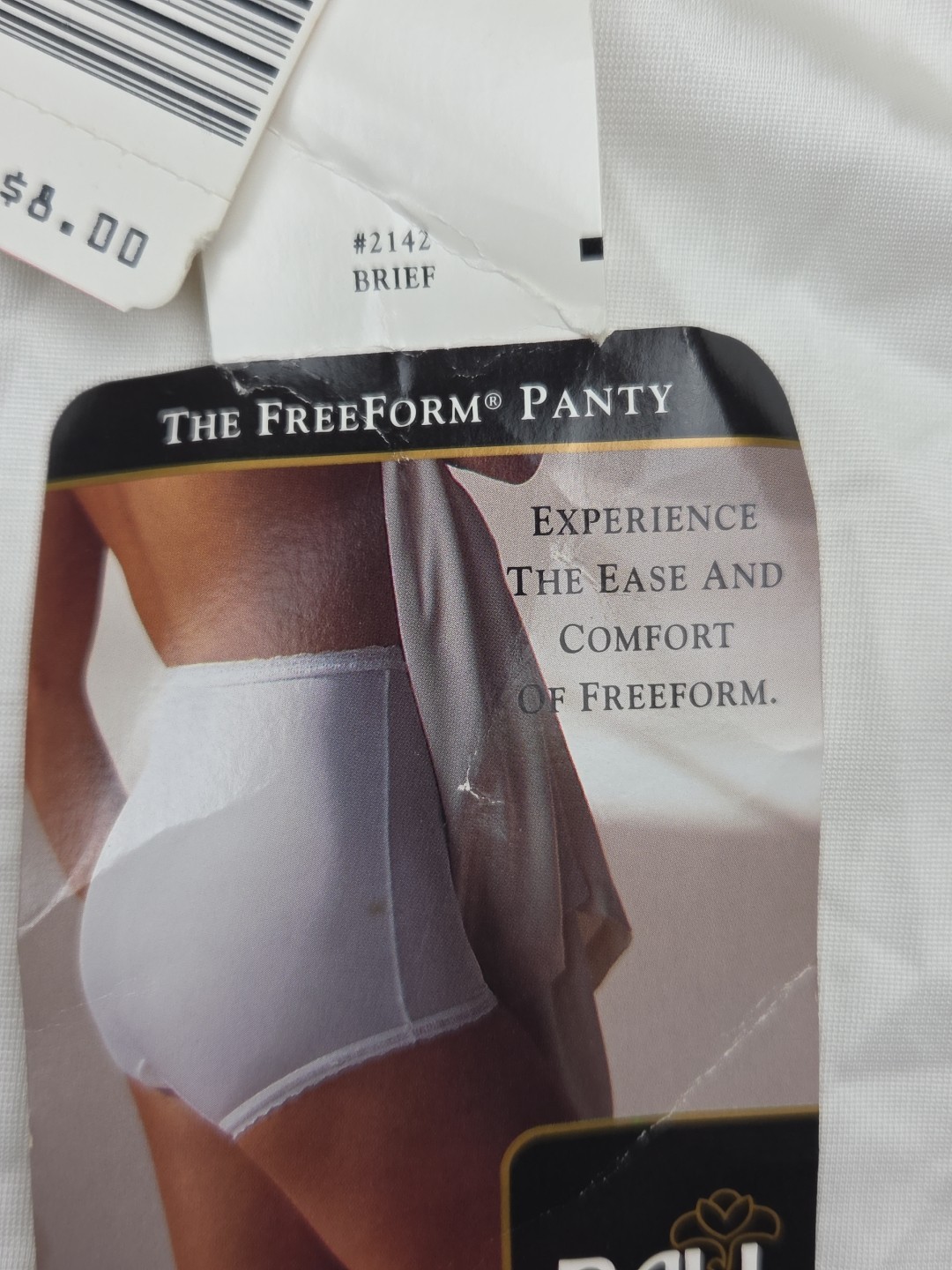 Vintage NEW Bali Freeform Panty Antron Nylon Brief Pinup 2142 White Size 7 Large