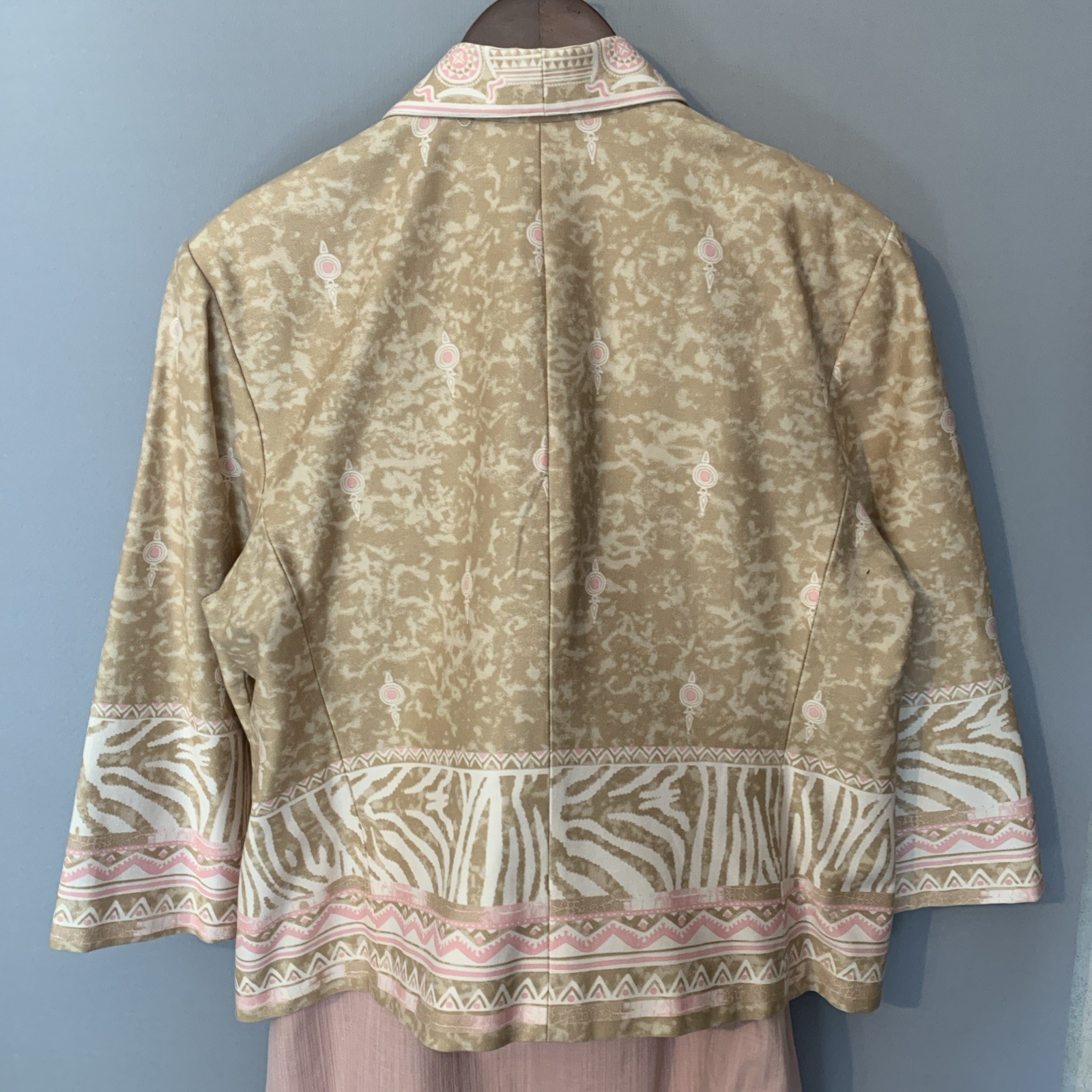 90s City Girl Nancy Bolen Skirt Suit Pink Cottage Pattern Mixing Animal Print XL
