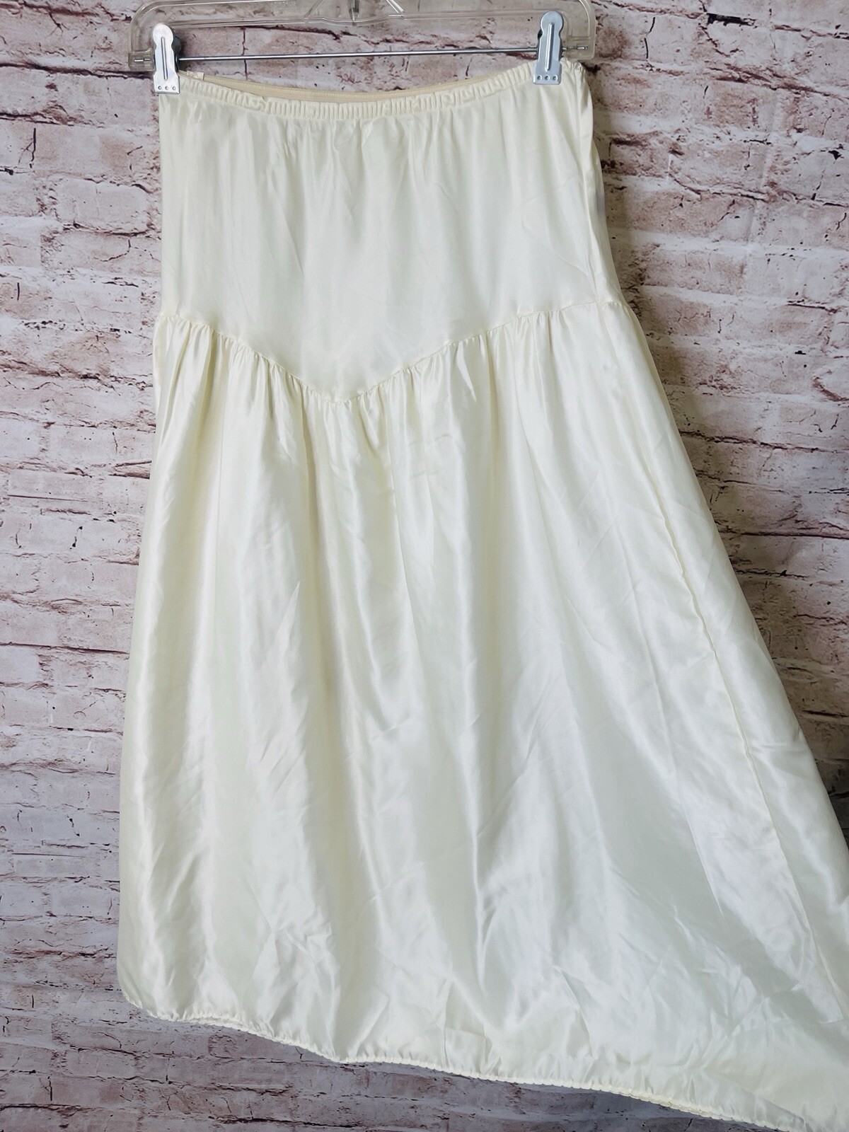 Vintage Half Slip Ivory Boho Western Princess Style Lingerie Satin Nylon Sz M