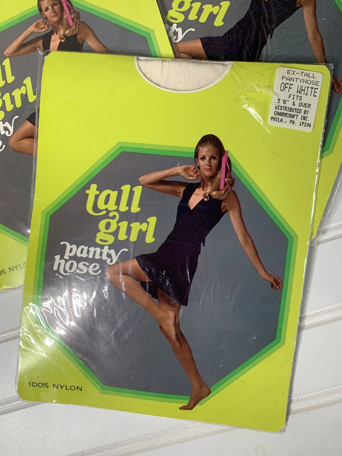 NOS Lot Of 3 Tall Girls Pantyhose Nylons Stockings White Sheer For 5’8 & Taller